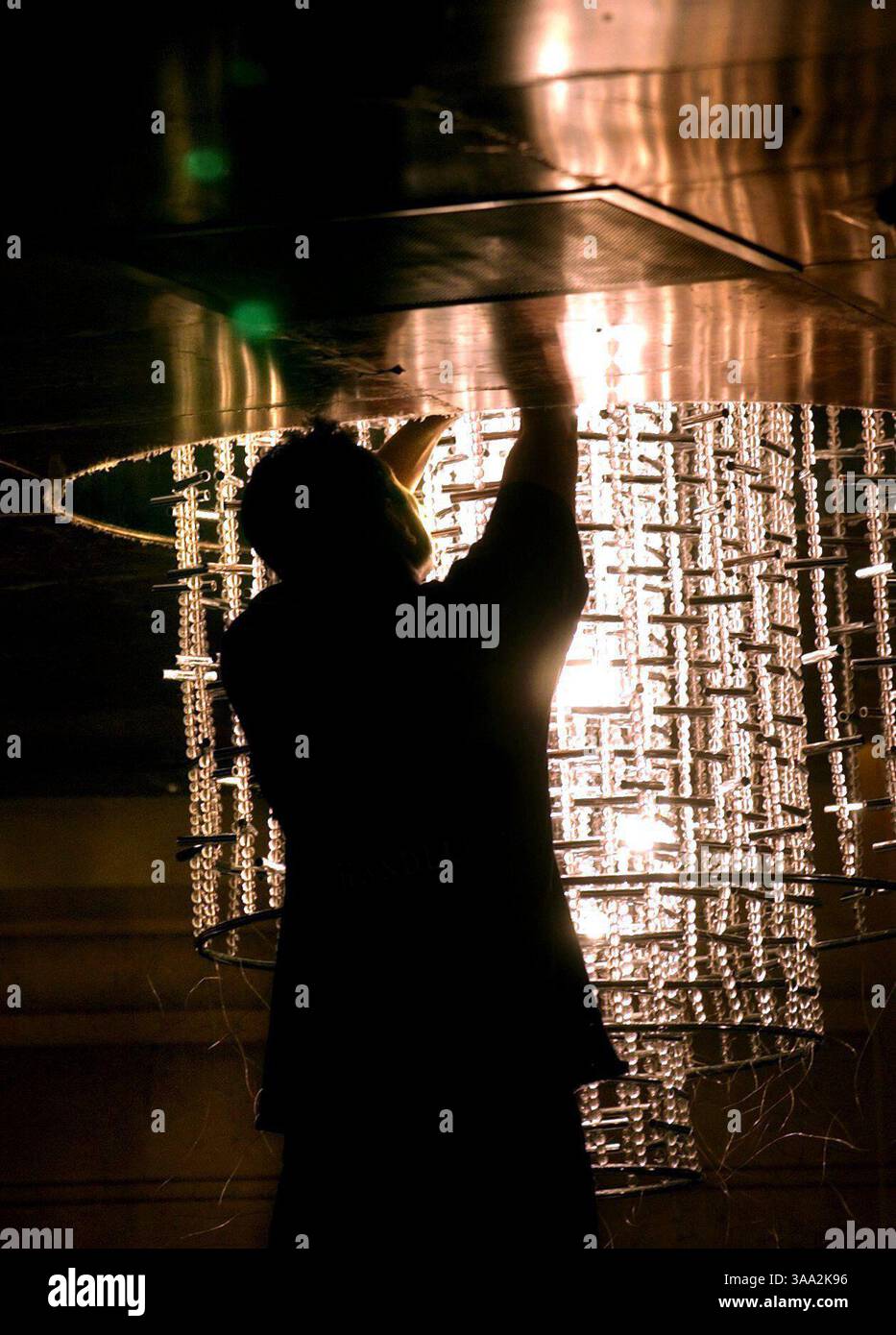 Final touches are added to the Thunder Valley Casino in anticipation of it's opening, June 9th, like this chandelier in one of the water bars. Photo taken May 28, 2003. Sacramento Bee/ Lezlie Sterling/ZUMA Press Stock Photo