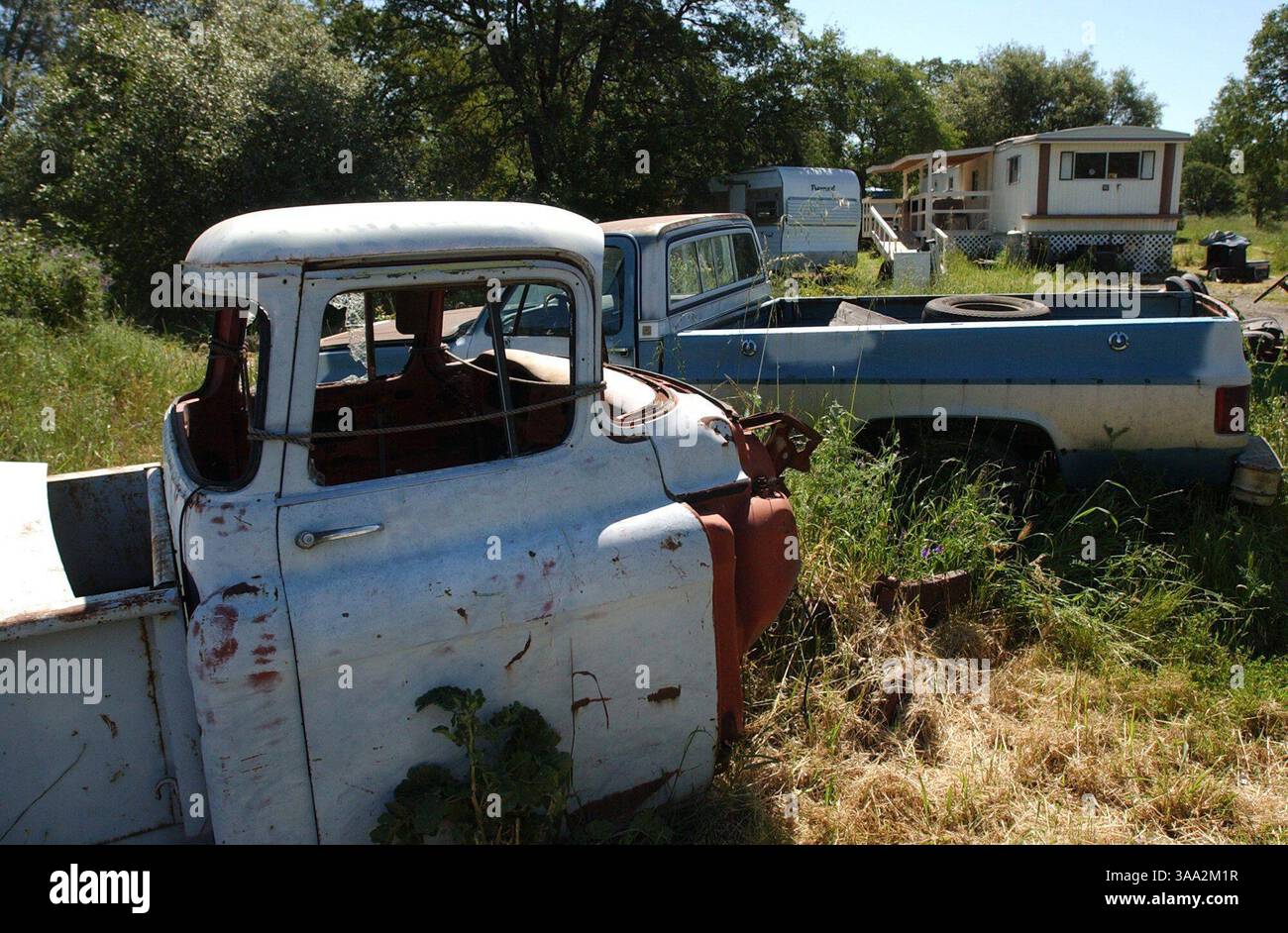 COVER SECONDARY Abandoned cars are not uncommon to see on the Auburn Indian Rancheria where many tribal members still live. Many tribal members hope to see the Rancheria improved with the money they will eventually get from the Thunder Valley Casino. Photo taken May 20, 2003. Sacramento Bee/  Lezlie Sterling/ZUMA Press Stock Photo