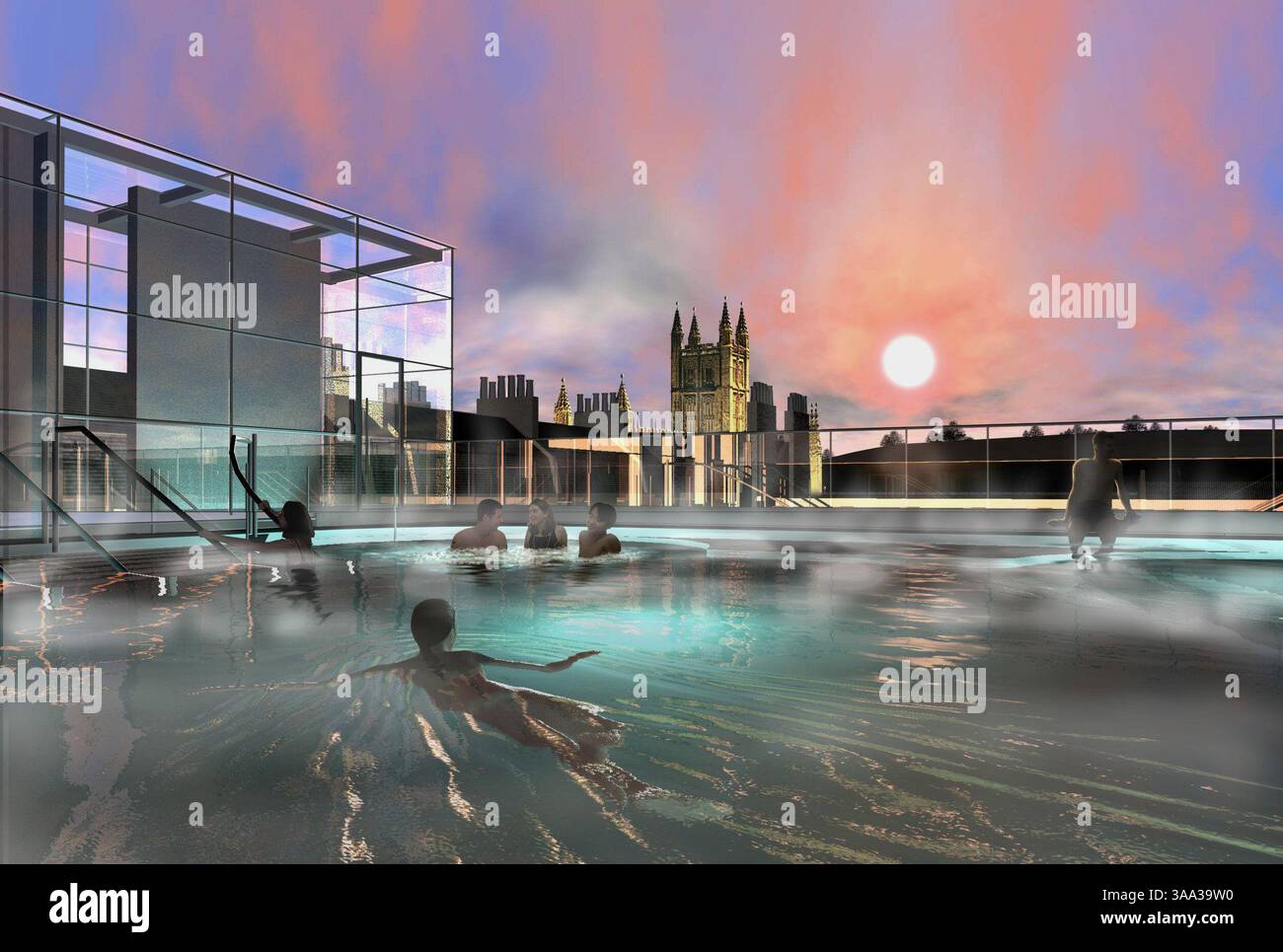 Aug 08, 2006; Bath, England, UK; A computer rendition of the rooftop ...