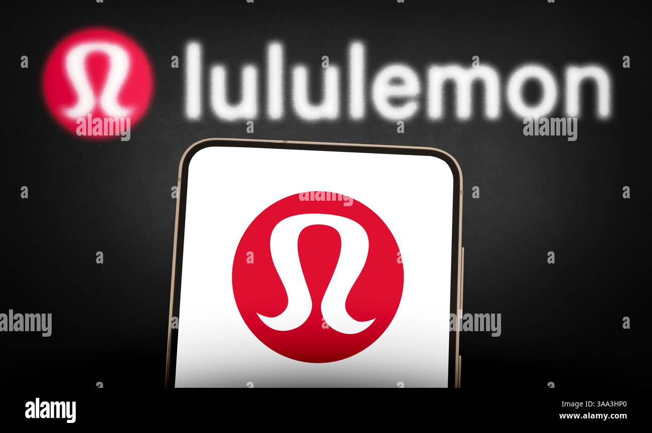 Lululemon company logo displayed on mobile device Stock Photo