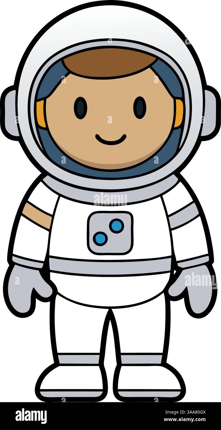 Cute astronaut in white space suit illustration Stock Vector Image ...