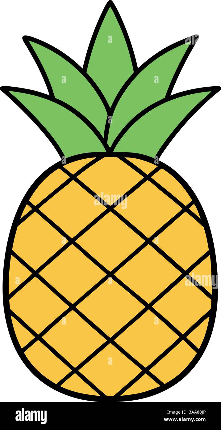 Simple pineapple fruit vector illustration Stock Vector Image & Art - Alamy