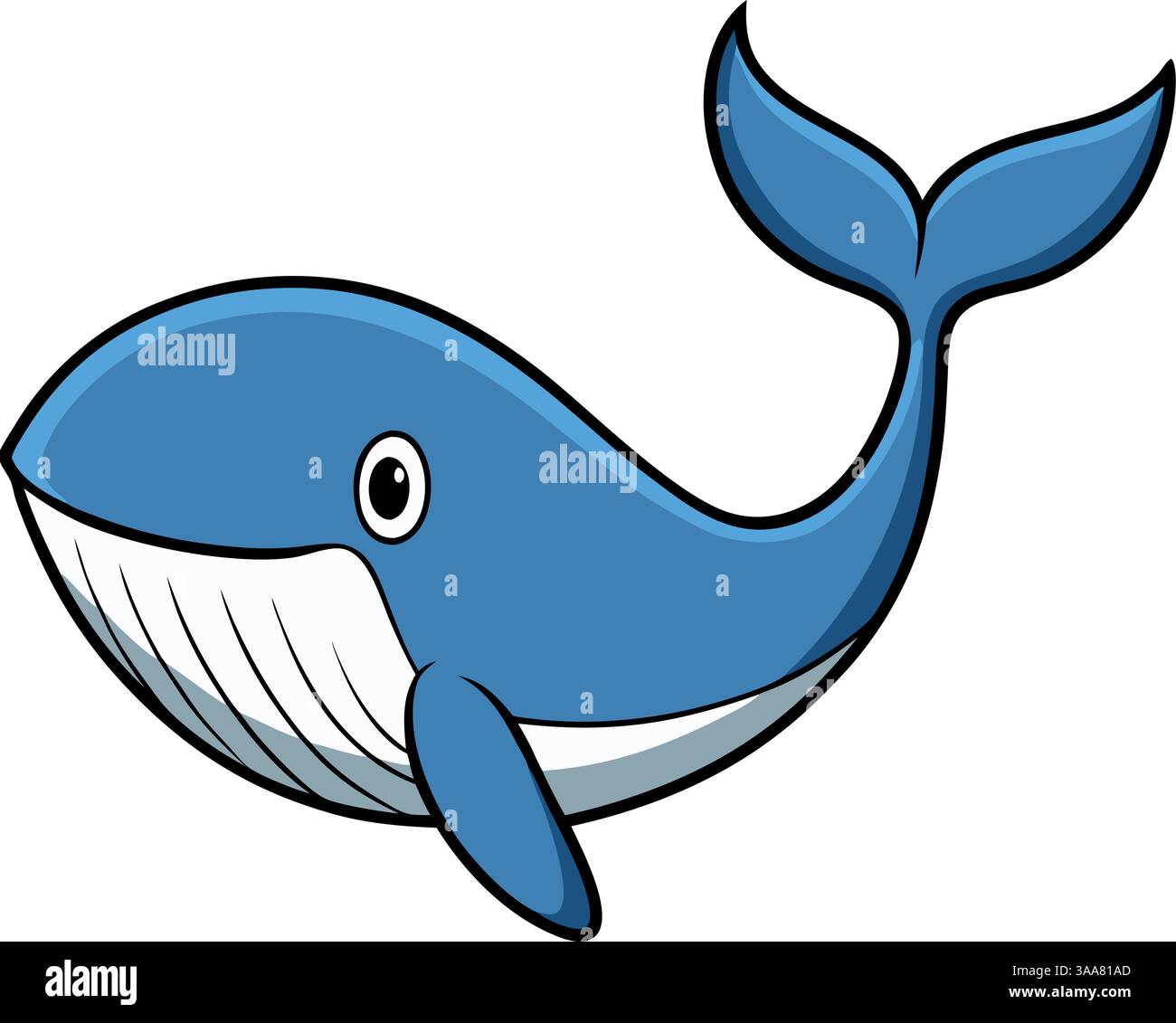 Cute blue whale cartoon illustration Stock Vector Image & Art - Alamy