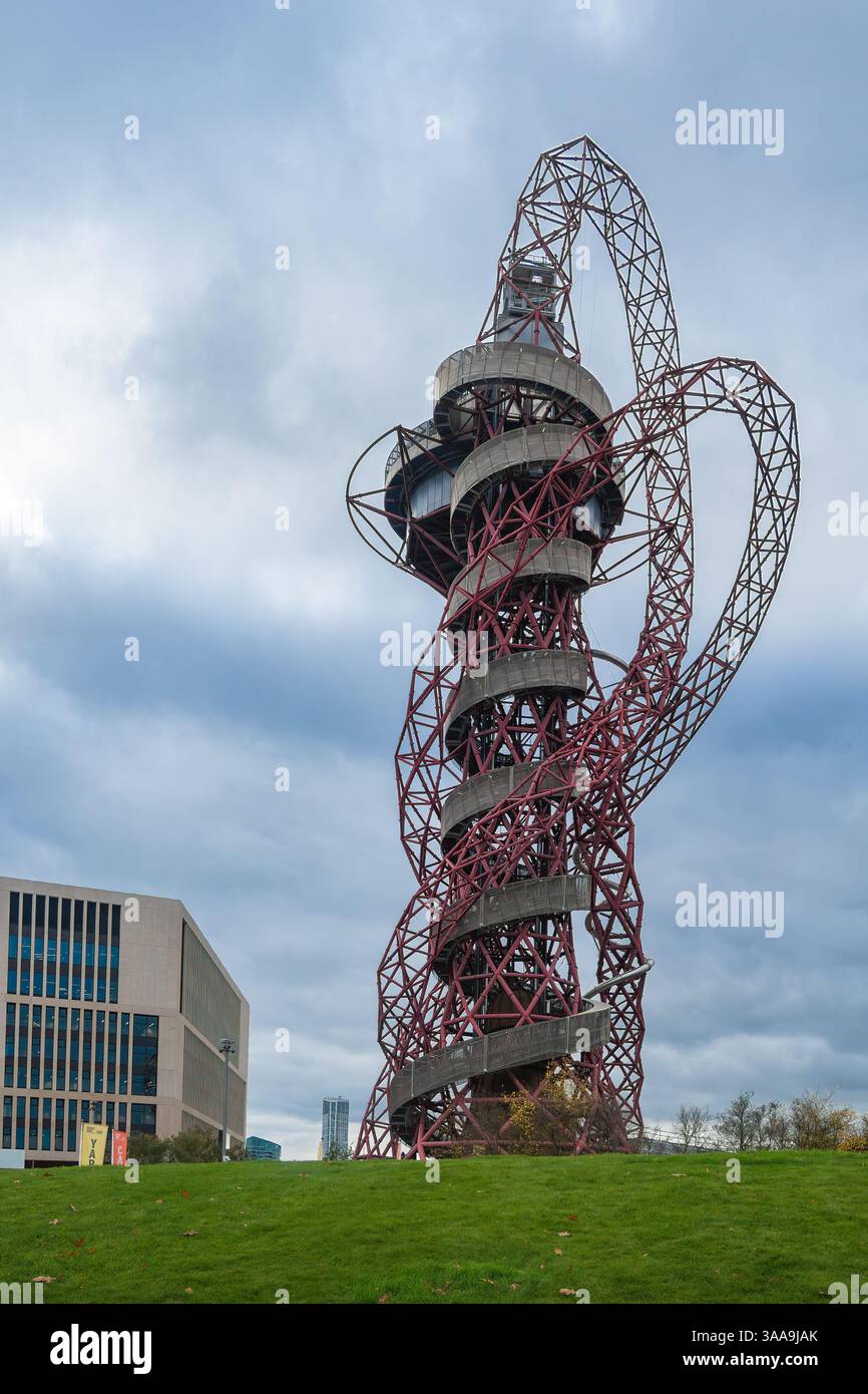 London, United Kingdom - November 13, 2024: The Slide is a large, iconic slide located in the Queen Elizabeth Olympic Park in Stratford. It is one of Stock Photo