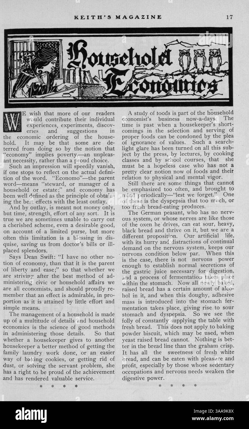 Keith's Magazine (1902), published by Walter J. Keith, includes twelve issues with illustrations, photographs, and floor plans for house designs, building costs, and interior decor. It also covers landscape design, building materials, and advertisements for home furnishings. Stock Photo