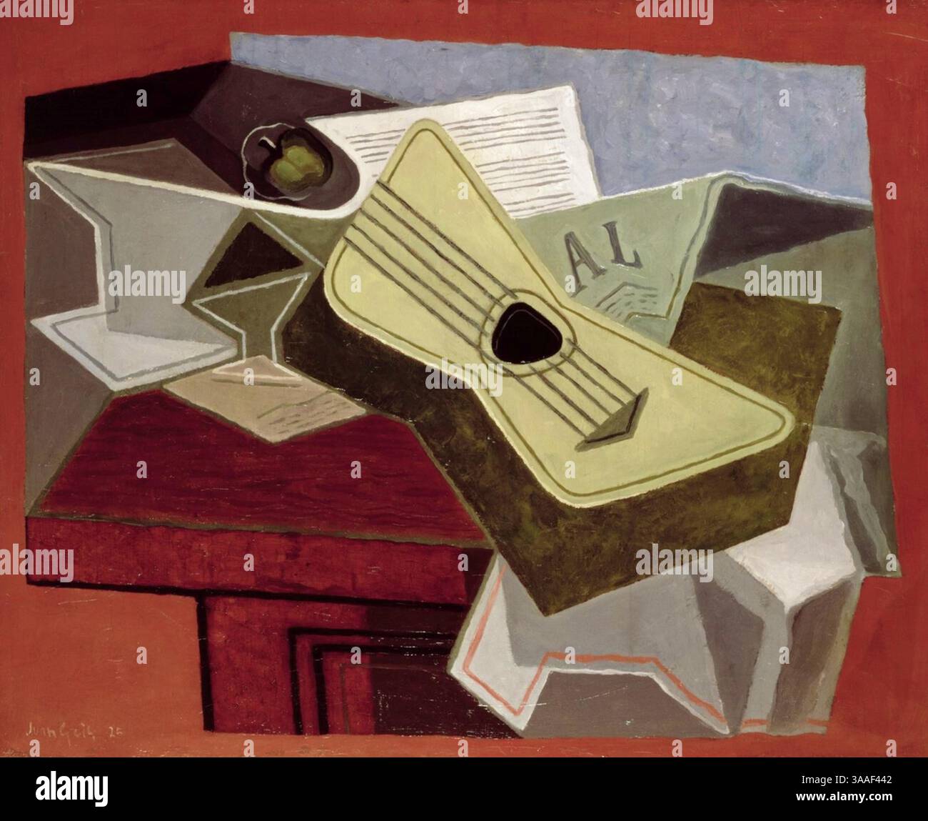 Guitar and Newspaper, 1925 (painting) by Gris, Juan (1887-1927) Spanish ...