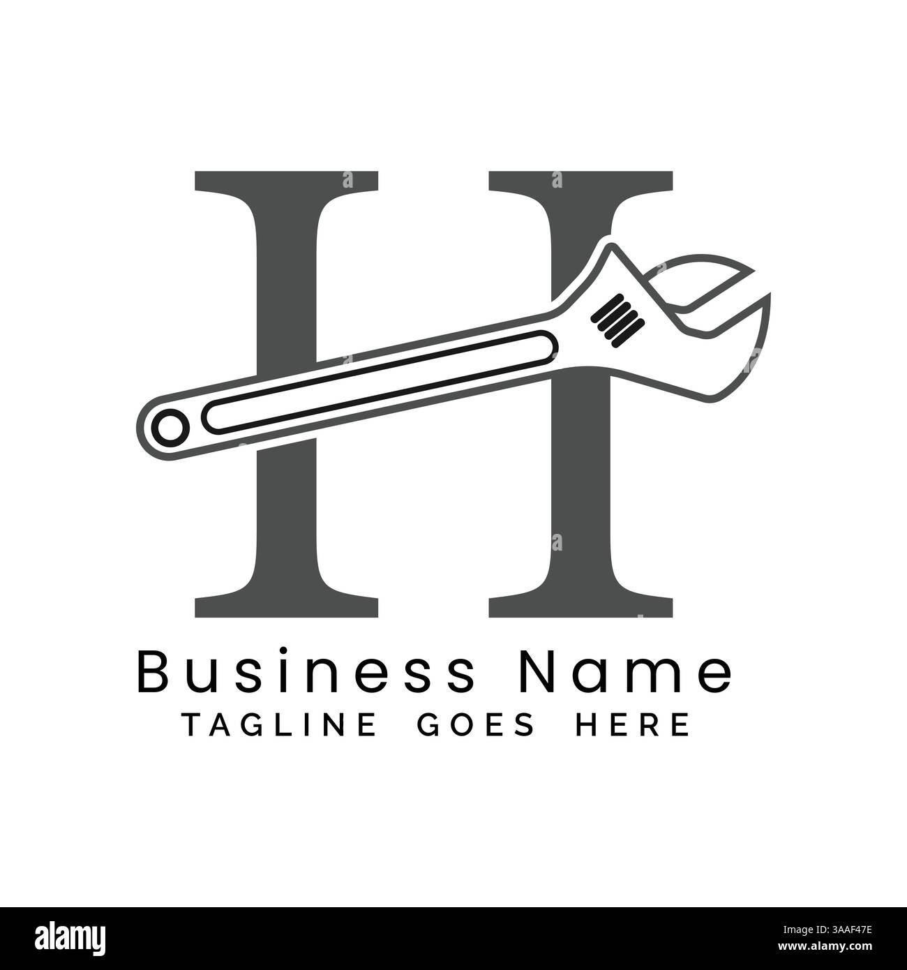 Letter H Wrench logo. Alphabet H Plumber and Maintenance Icon Stock ...