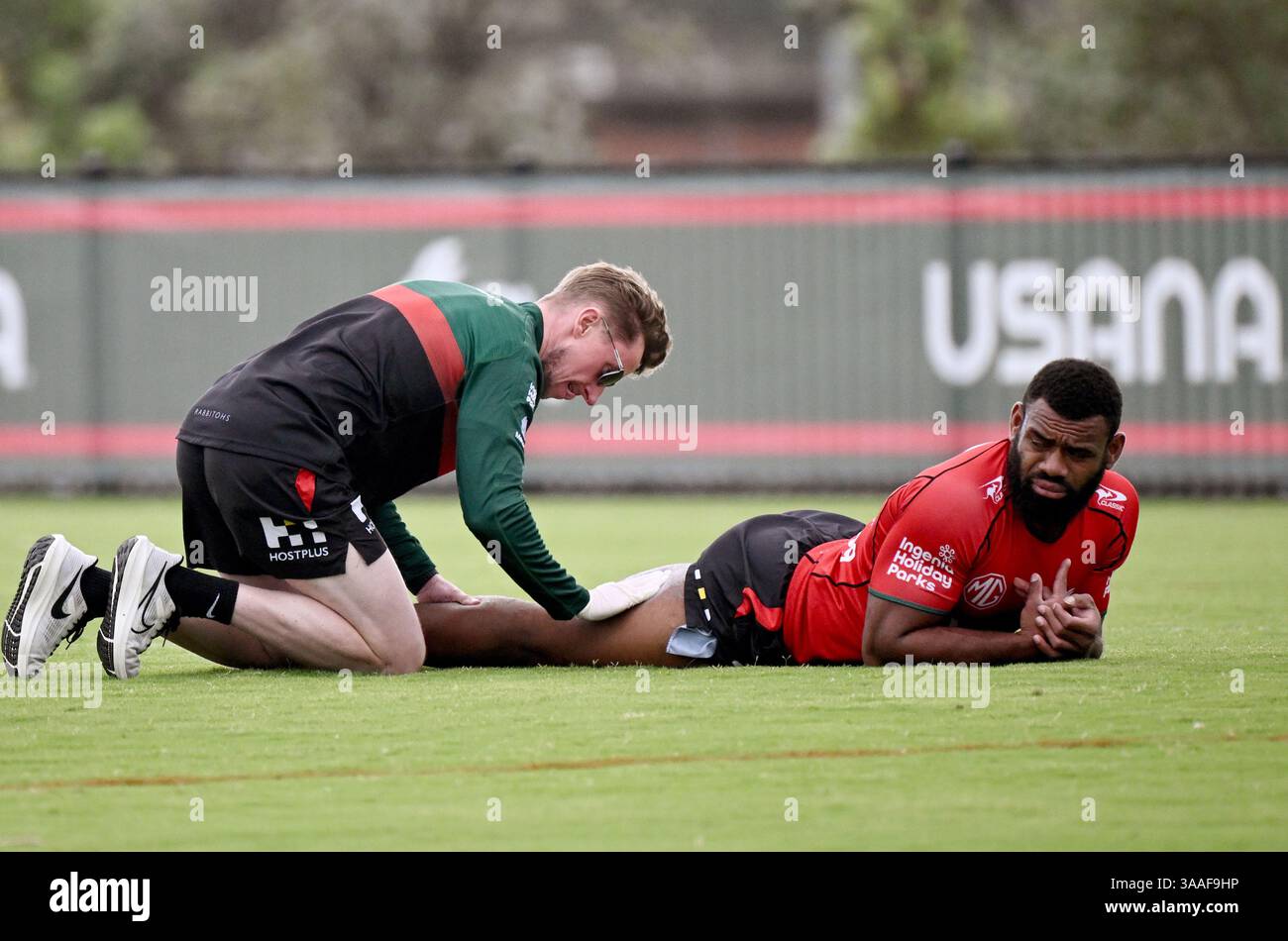 Mikaele Ravalawa during a South Sydney Rabbitohs NRL training session ...