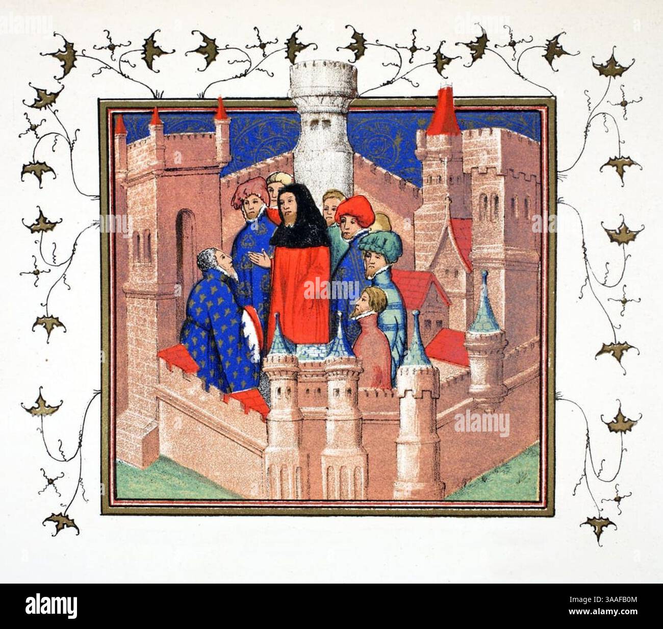 Interior of Conway Castle and the Earl of Northumberland delivering his ...