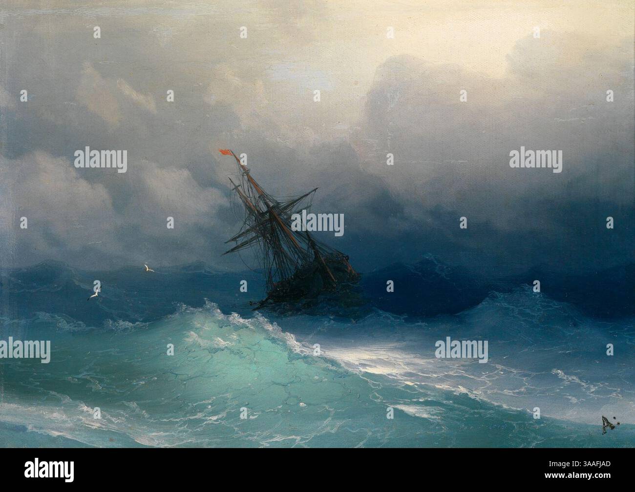 Ship on stormy seas hi-res stock photography and images - Alamy