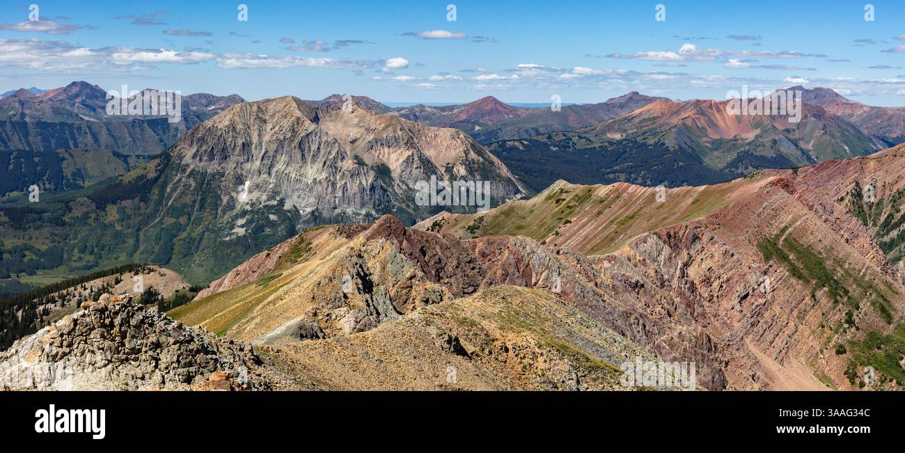 Gothic Mountain (12,631,), and colorful Mount Baldy (12,805') in the ...