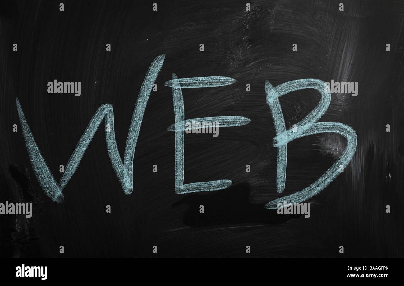 WEB handwritten with white chalk on a blackboard Stock Photo - Alamy