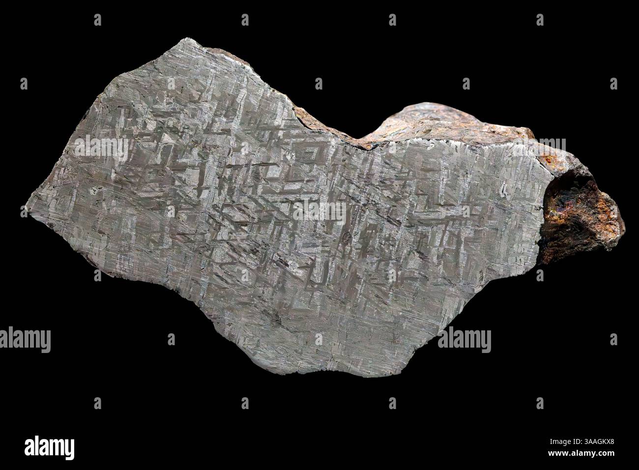 Cruz del Aire (iron, octahedrite), Sabinas Hidalgo, Nuevo Leon, Mexico Stock Photo