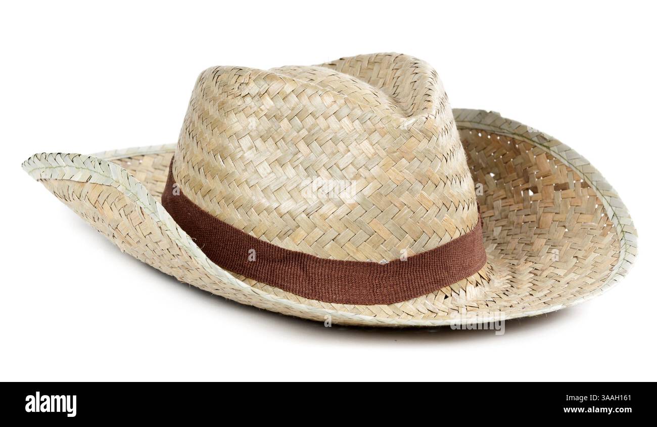 Straw hat isolated on white background Stock Photo - Alamy