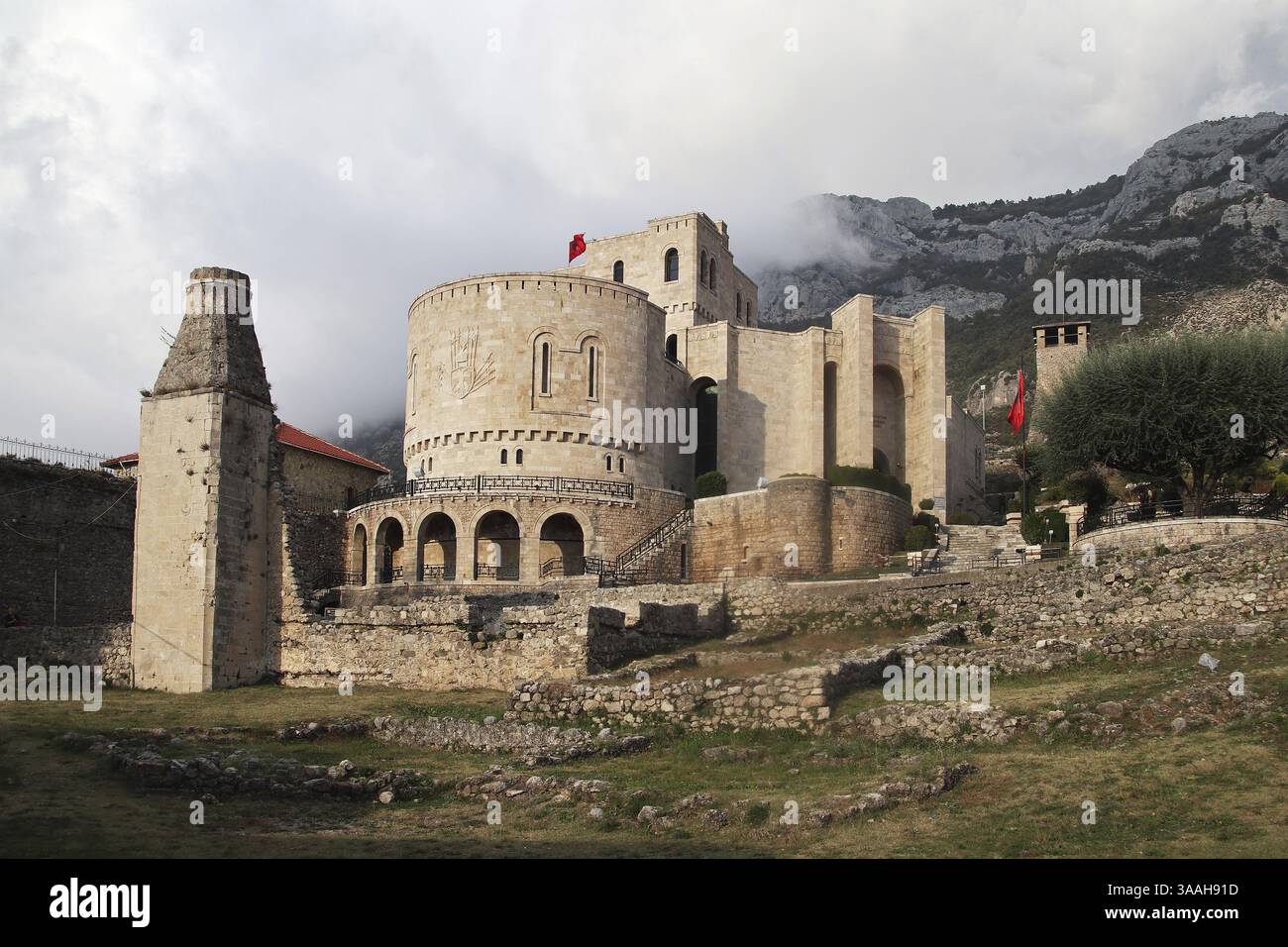 Castle Kruje, Kruje Albania, Skanderbeg Museum, Albania, Europe Stock Photo