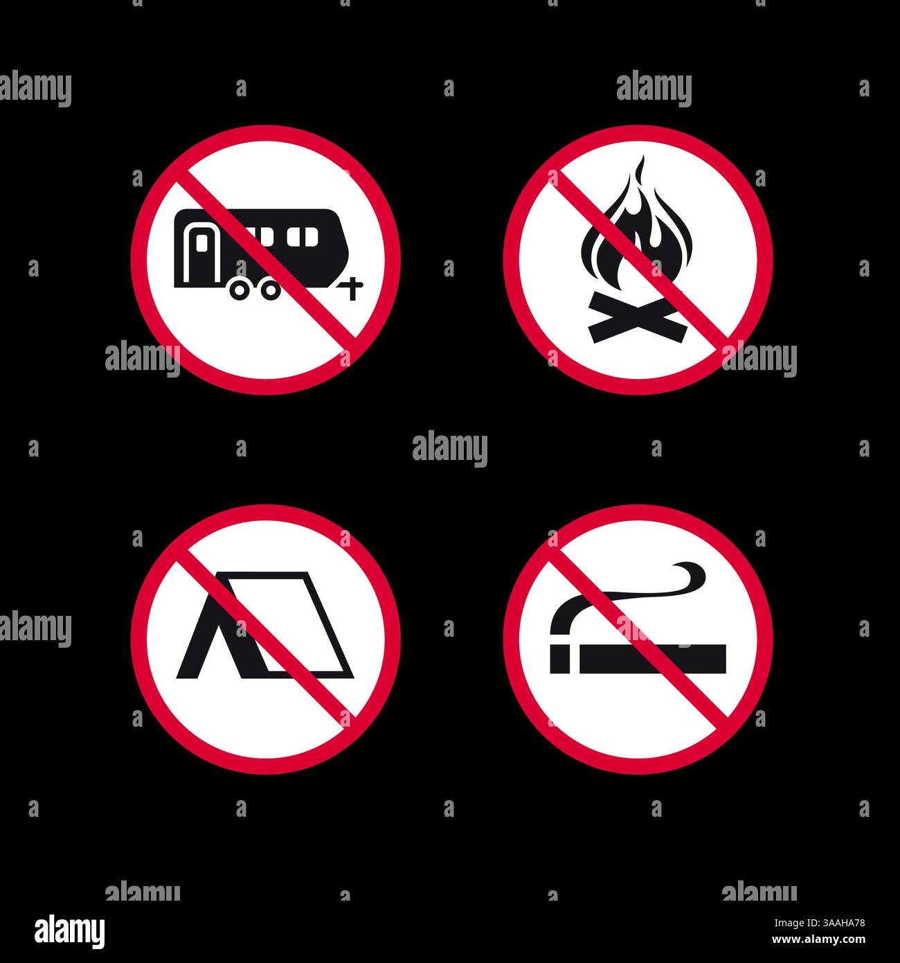 Prohibited signs, forbidden round stickers set Stock Vector Image & Art ...