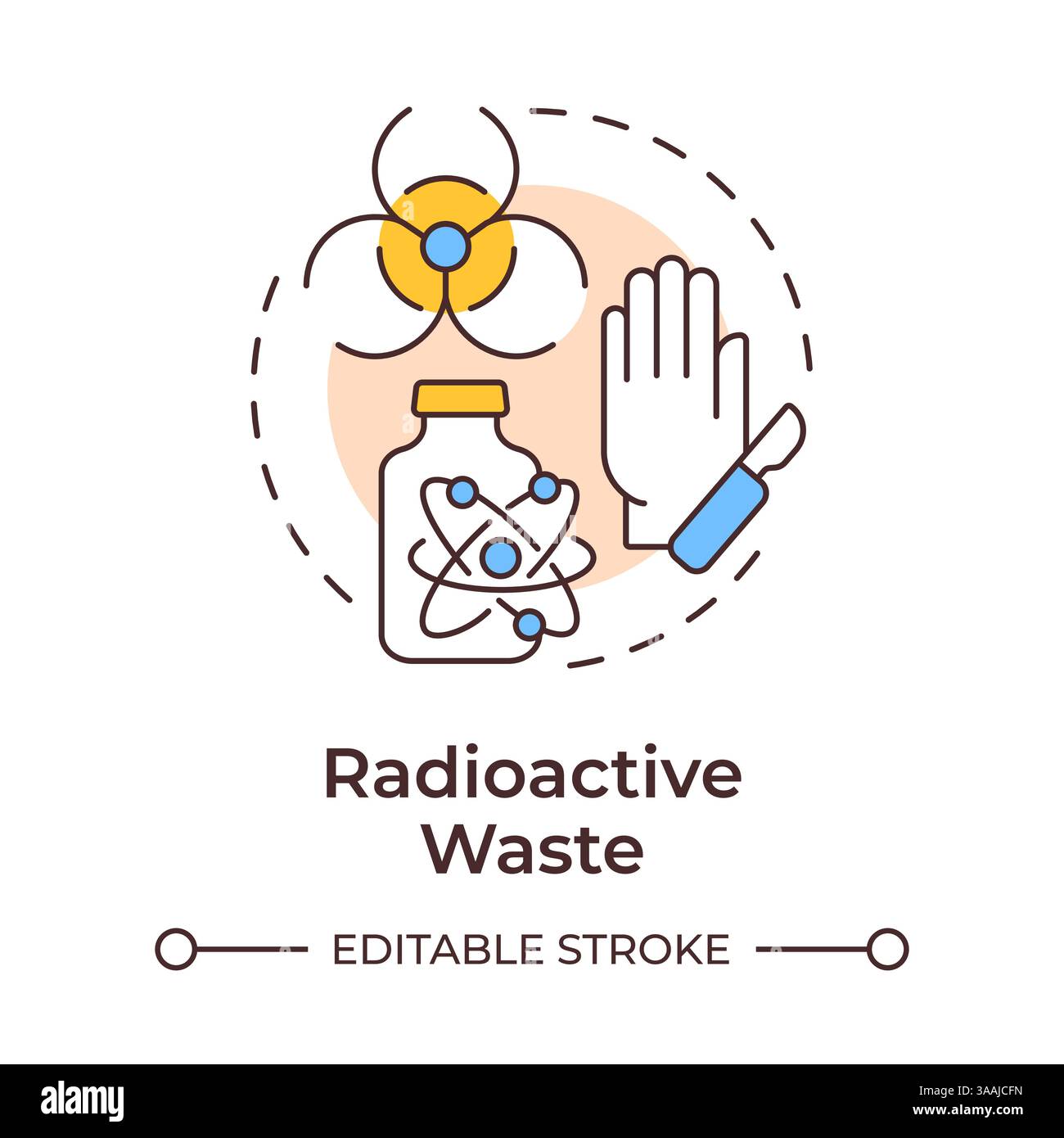 Radioactive waste multi color concept icon Stock Vector
