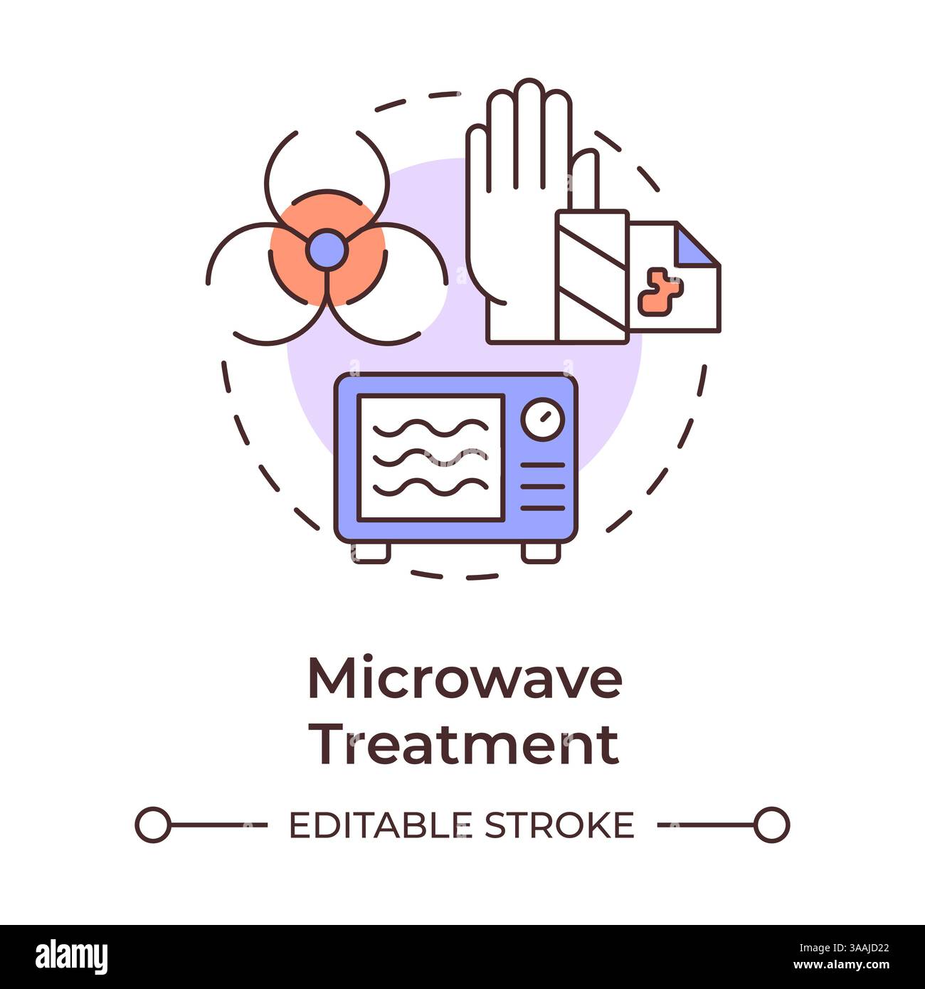 Microwave treatment multi color concept icon Stock Vector