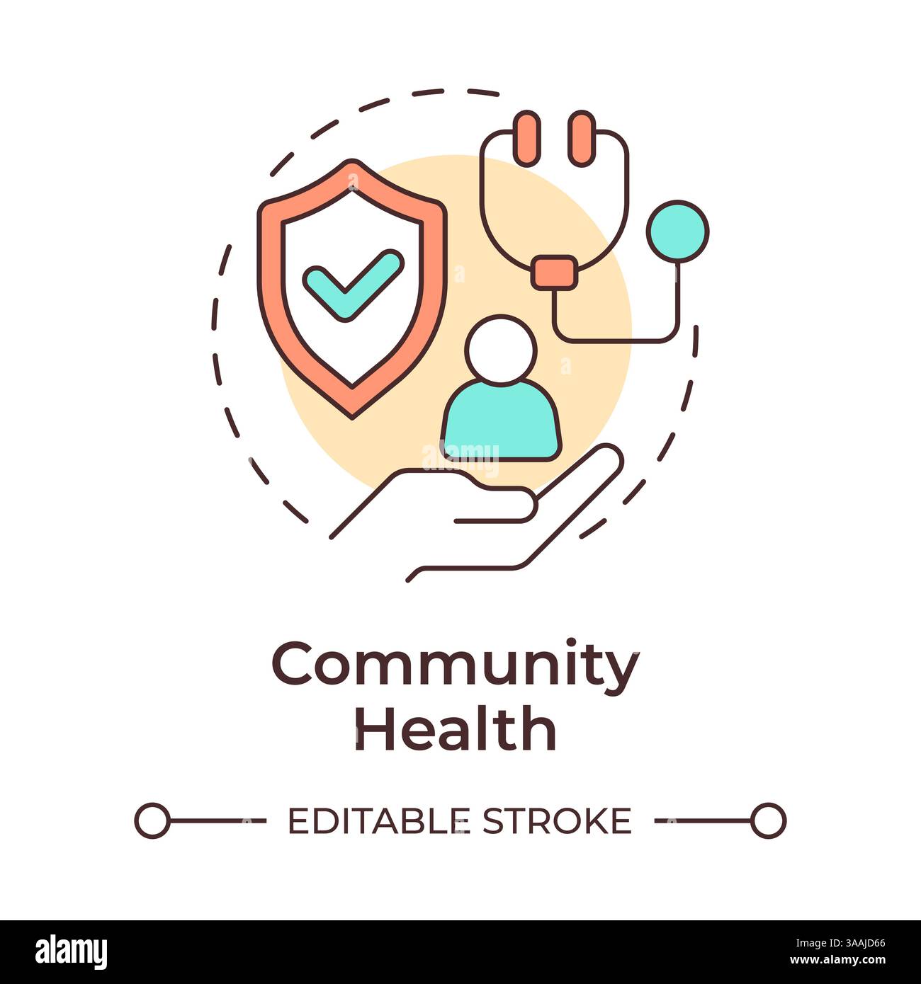 Community health multi color concept icon Stock Vector