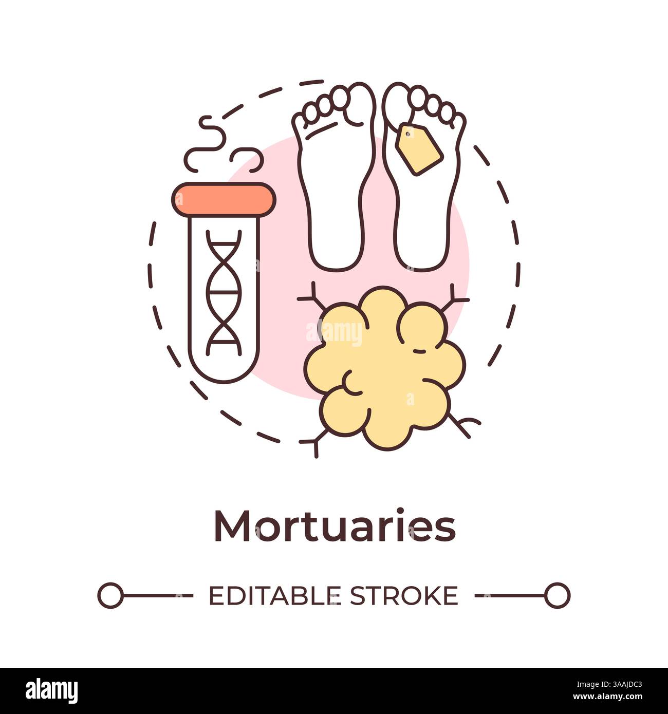 Mortuaries multi color concept icon Stock Vector