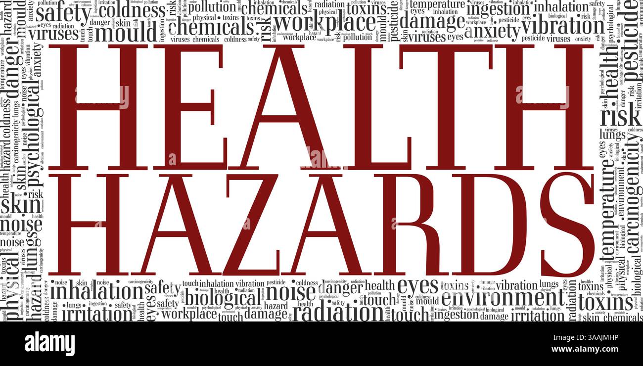Health Hazards conceptual vector illustration word cloud isolated on ...