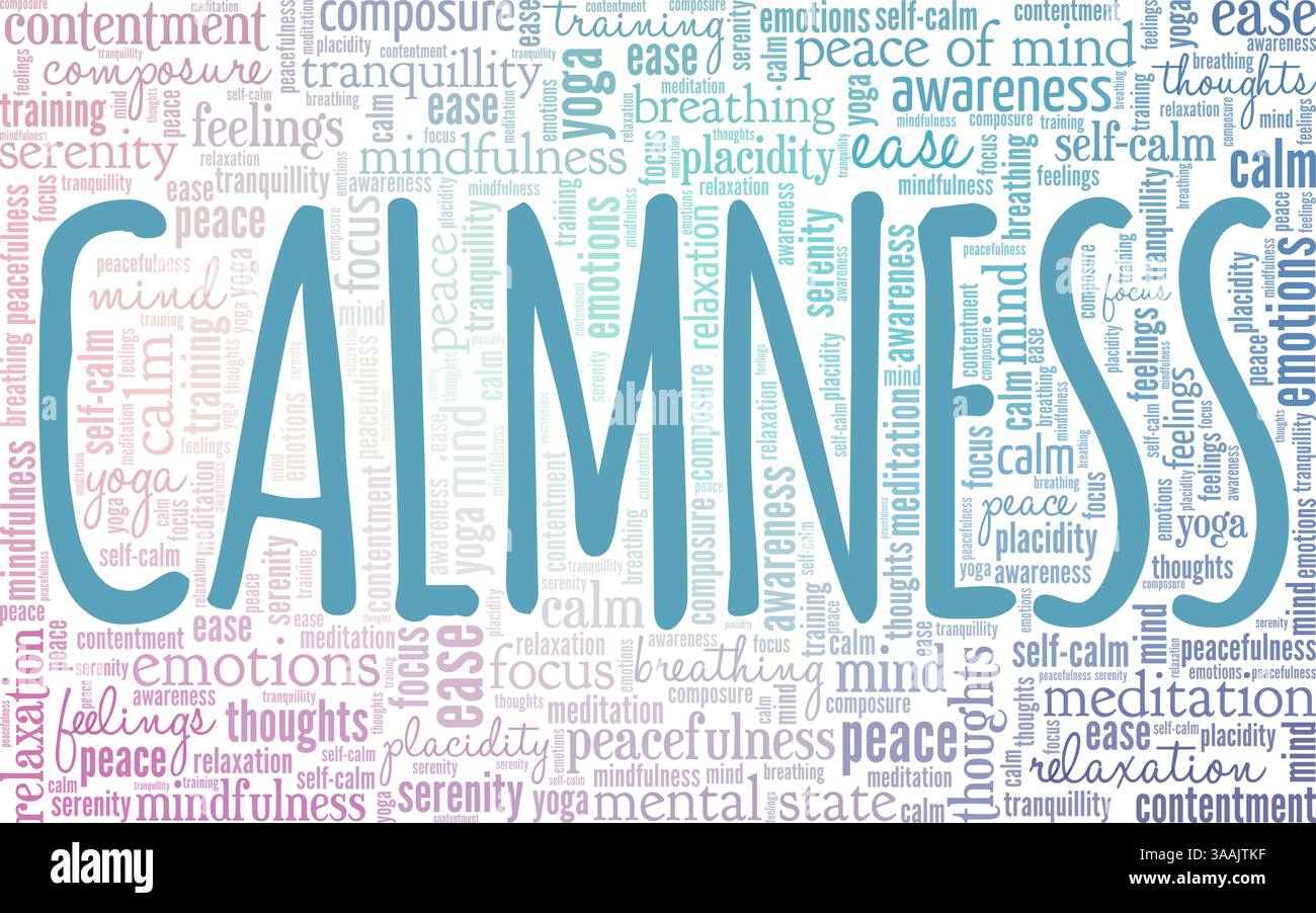 Calmness conceptual vector illustration word cloud isolated on white ...