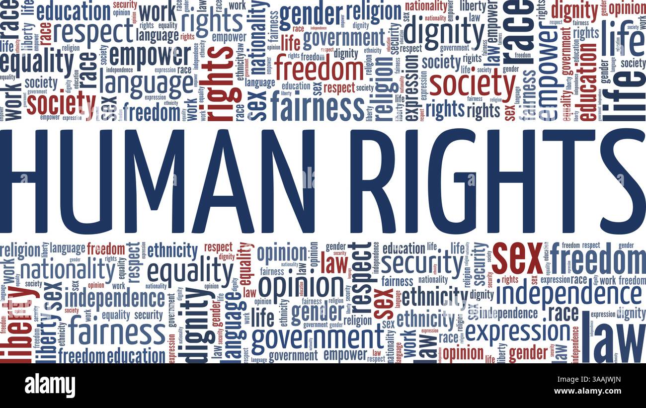 Human Rights conceptual vector illustration word cloud isolated on ...