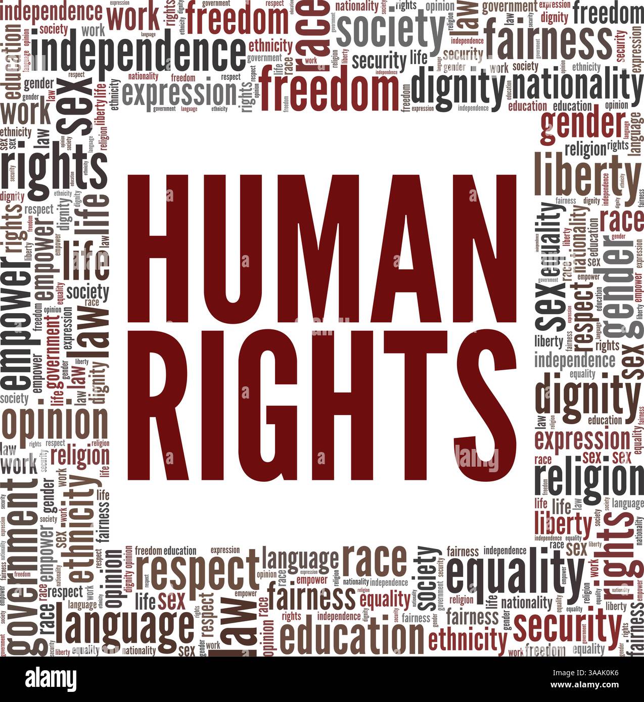 Human Rights conceptual vector illustration word cloud isolated on ...