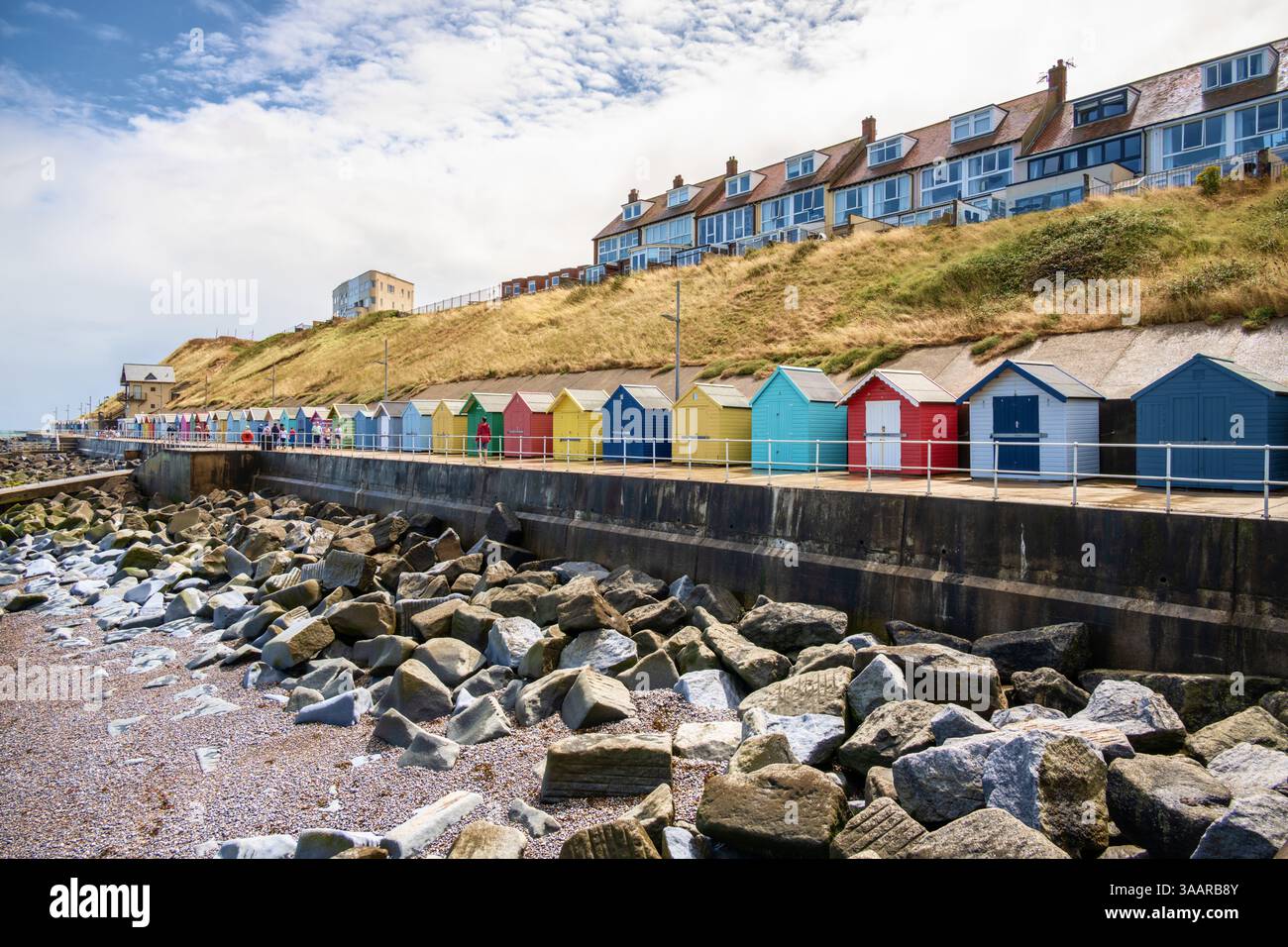 Colourful Sheringham Beach huts, Norfolk, England, UK Stock Photo - Alamy