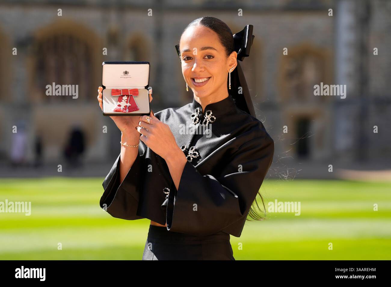 Katarina Johnson-Thompson after being made a Member of the Order of the ...