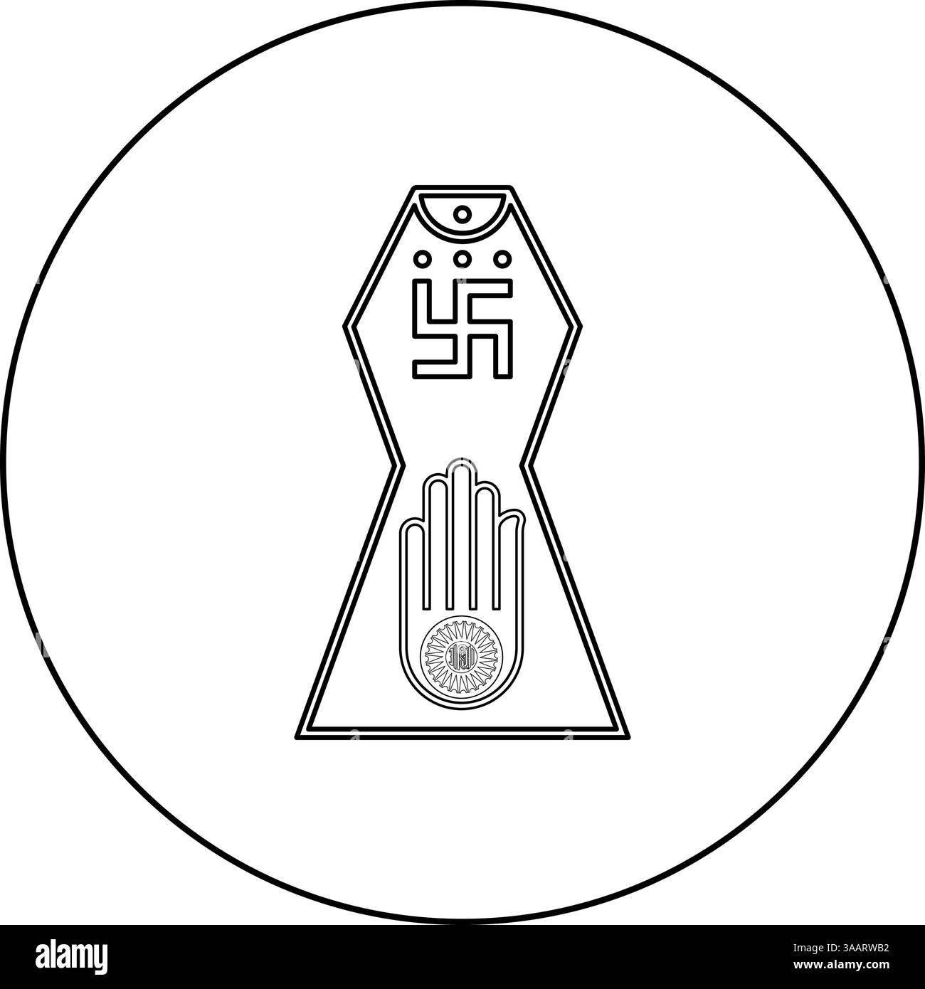 Symbol Jainism Emblem Jain Prateek Chihna Hand Akhimsa Ahimsa Arm 