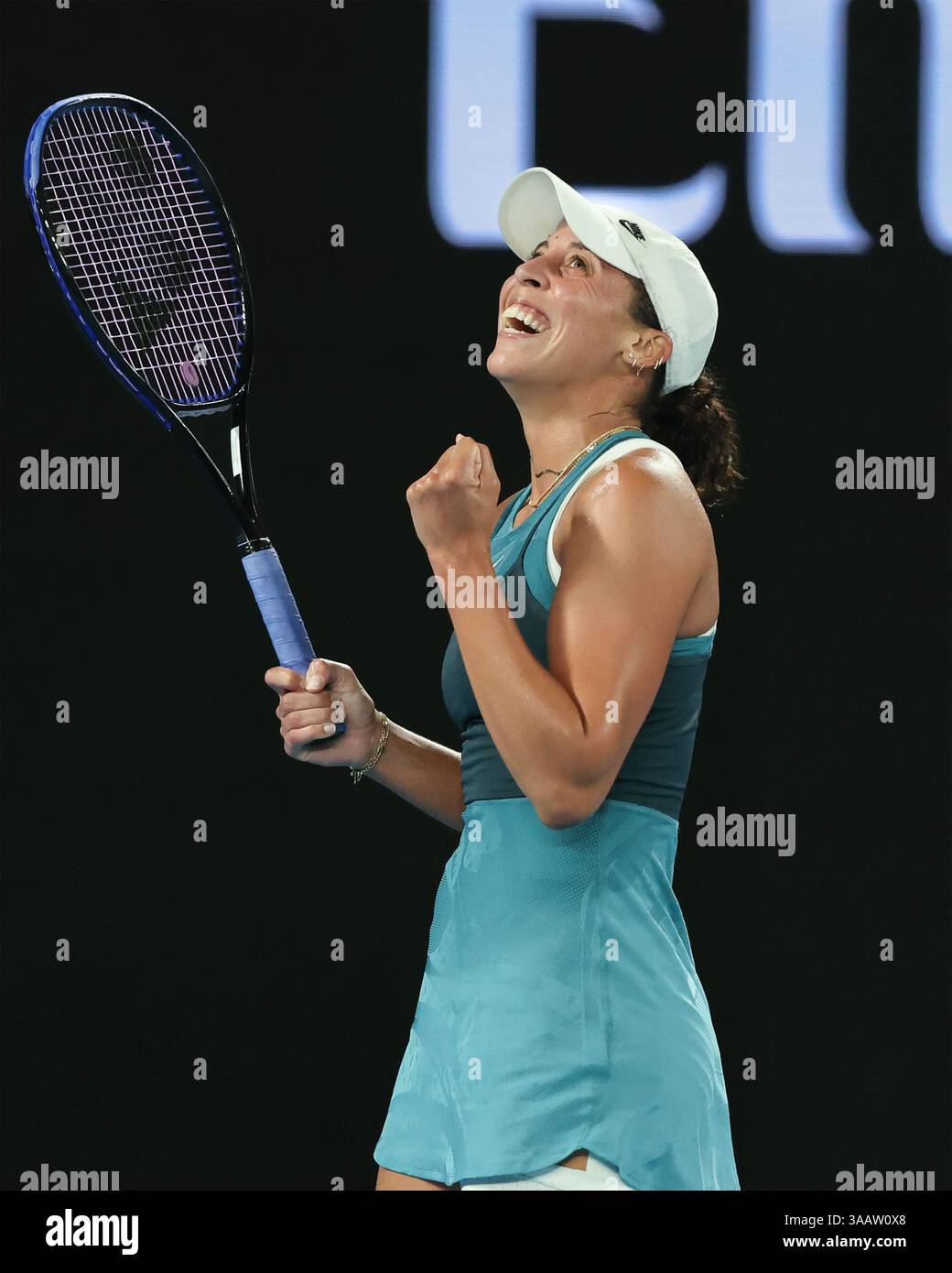 American tennis player Madison Keys (USA) celebrates at the Australian ...