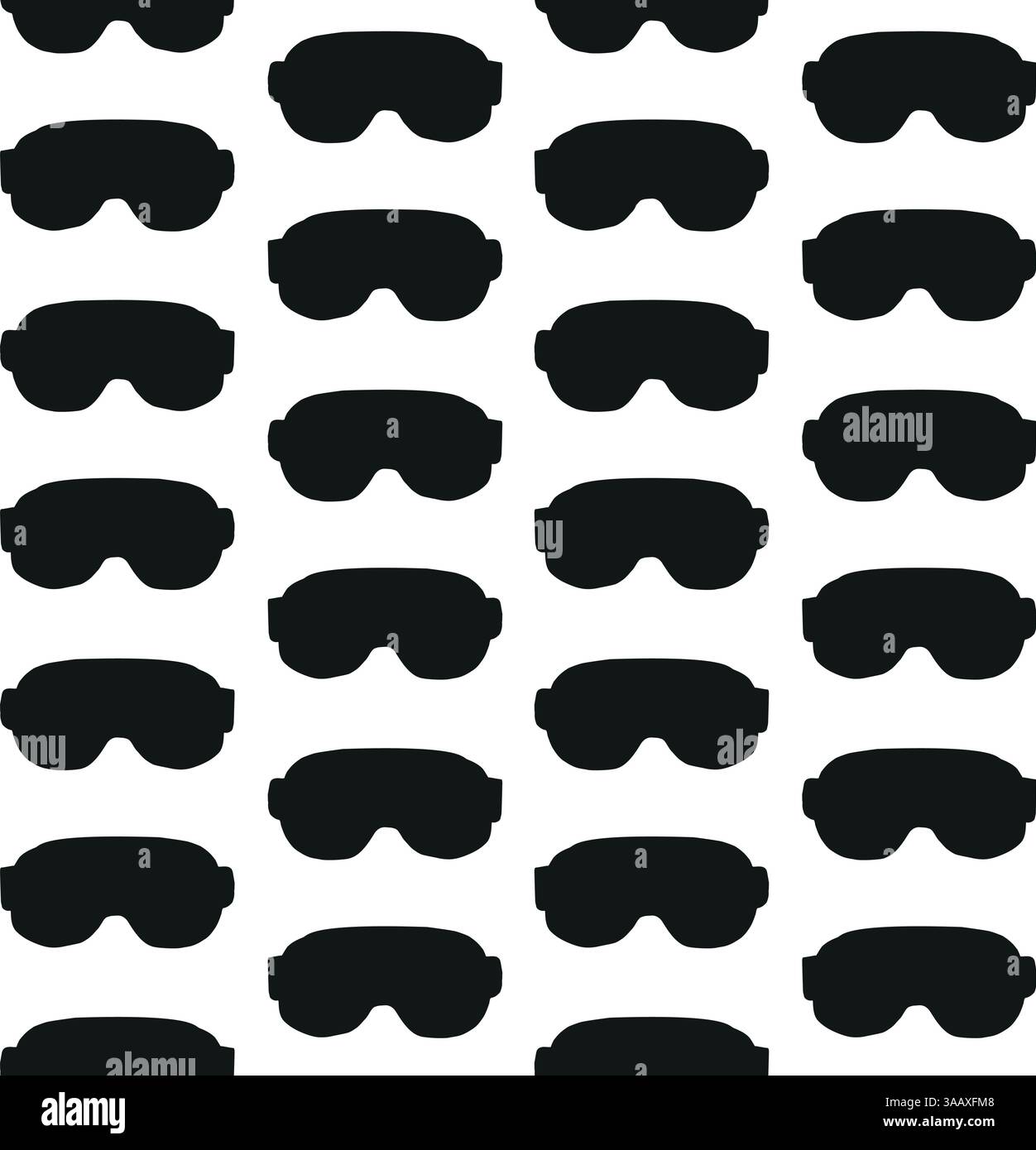 Vector seamless pattern of snowboard mask Stock Vector