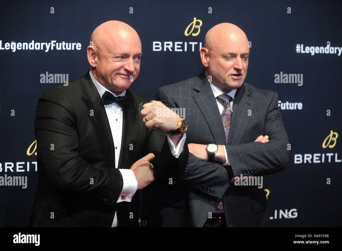 THE BROOKLYN BOROUGH OF NEW YORK Brooklyn, NY - FEBRUARY 22: Mark Kelly, Scott Kelly  attends Breitling Celebrates The North American Stopover of its Global Roadshow at Duggal Greenhouse on February 22, 2018 in the Brooklyn borough of New York City, New York. ...People:  Mark Kelly, Scott Kelly. (Credit Image: © SMG via ZUMA Wire) Stock Photo