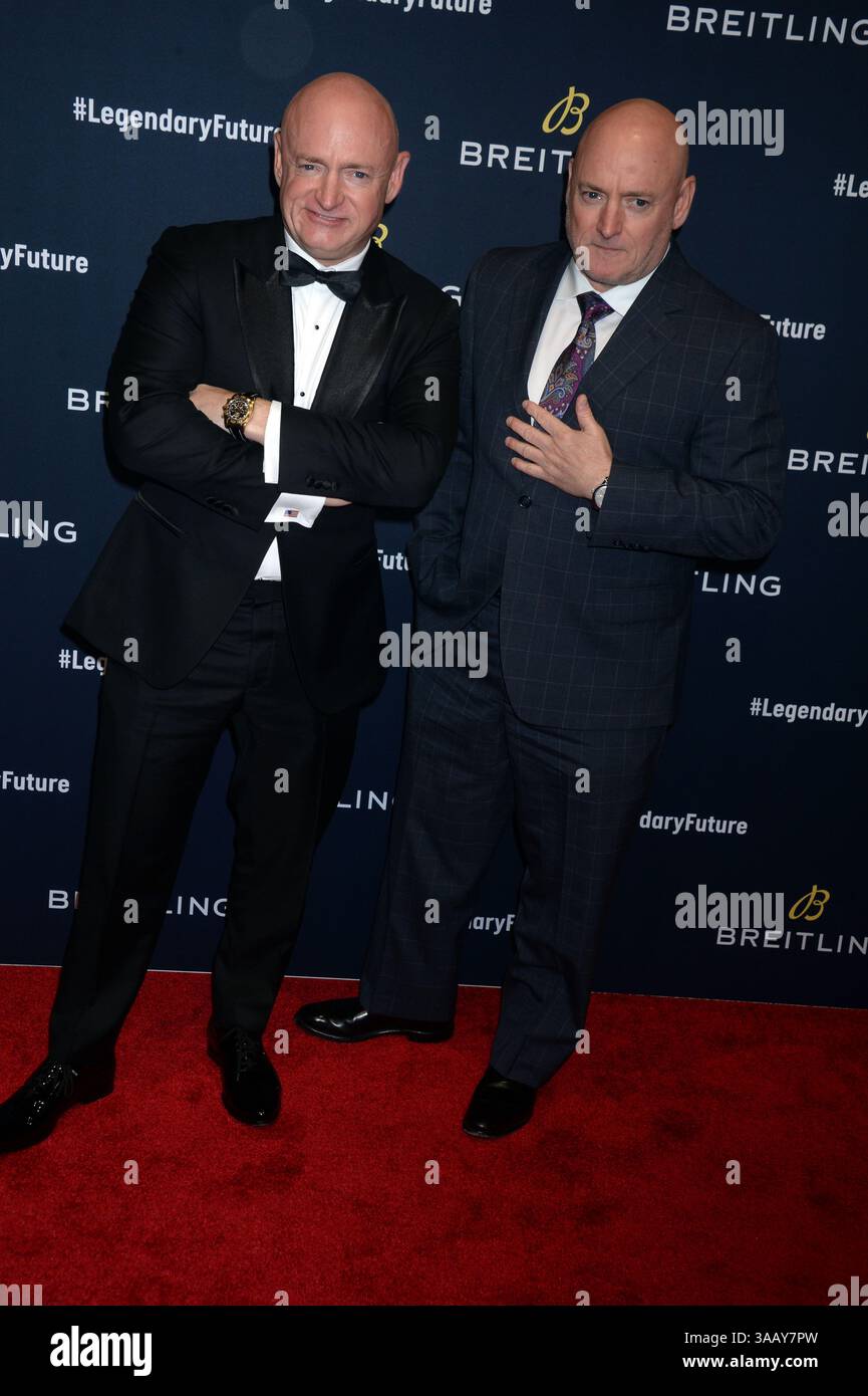 THE BROOKLYN BOROUGH OF NEW YORK Brooklyn, NY - FEBRUARY 22: Mark Kelly, Scott Kelly  attends Breitling Celebrates The North American Stopover of its Global Roadshow at Duggal Greenhouse on February 22, 2018 in the Brooklyn borough of New York City, New York. ...People:  Mark Kelly, Scott Kelly. (Credit Image: © SMG via ZUMA Wire) Stock Photo