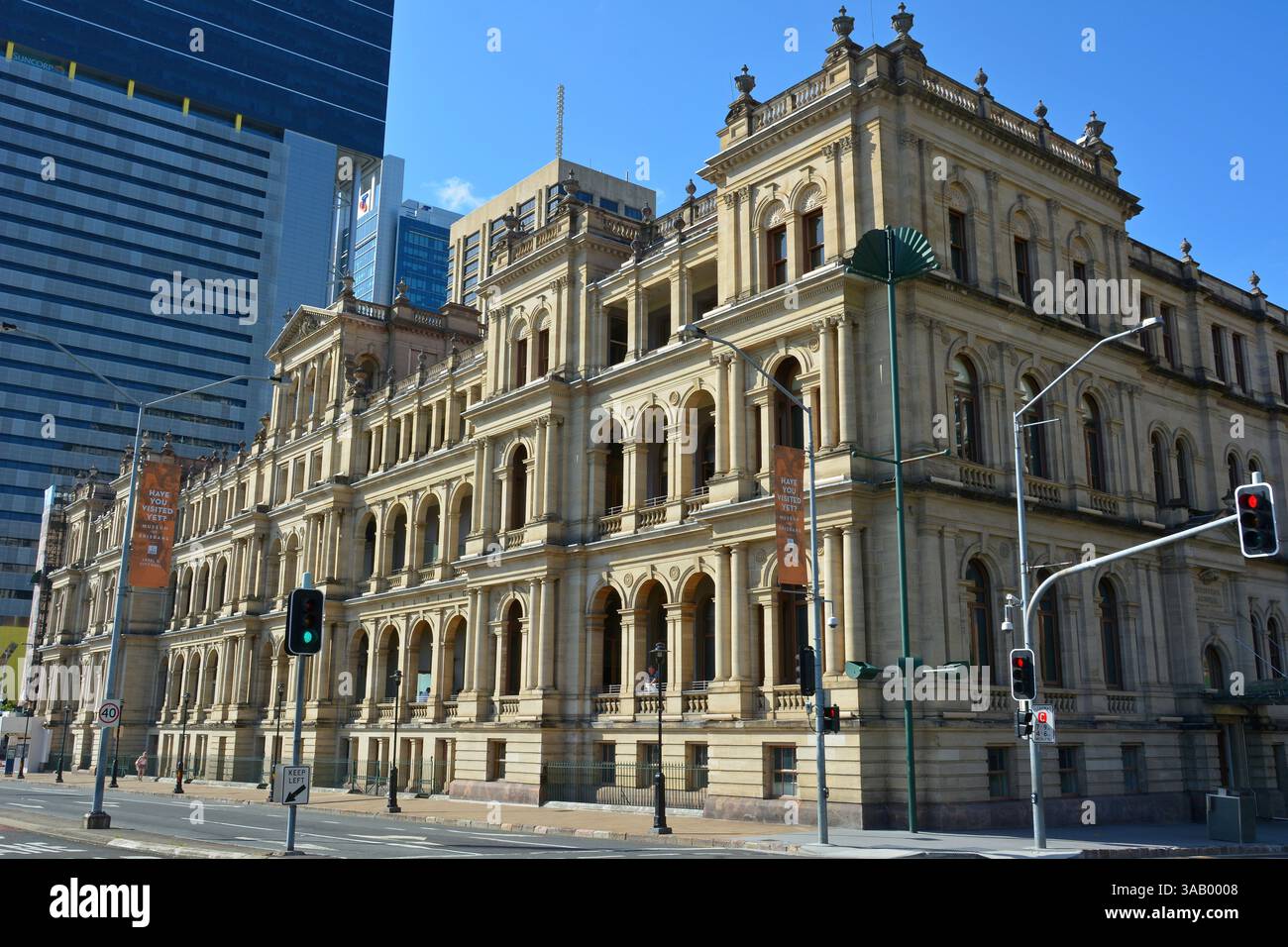 Brisbane, Queensland, Australia – March 10, 2015. Treasury Building in Brisbane. the Italian Renaissance style building is located at 21 Queen Street Stock Photo