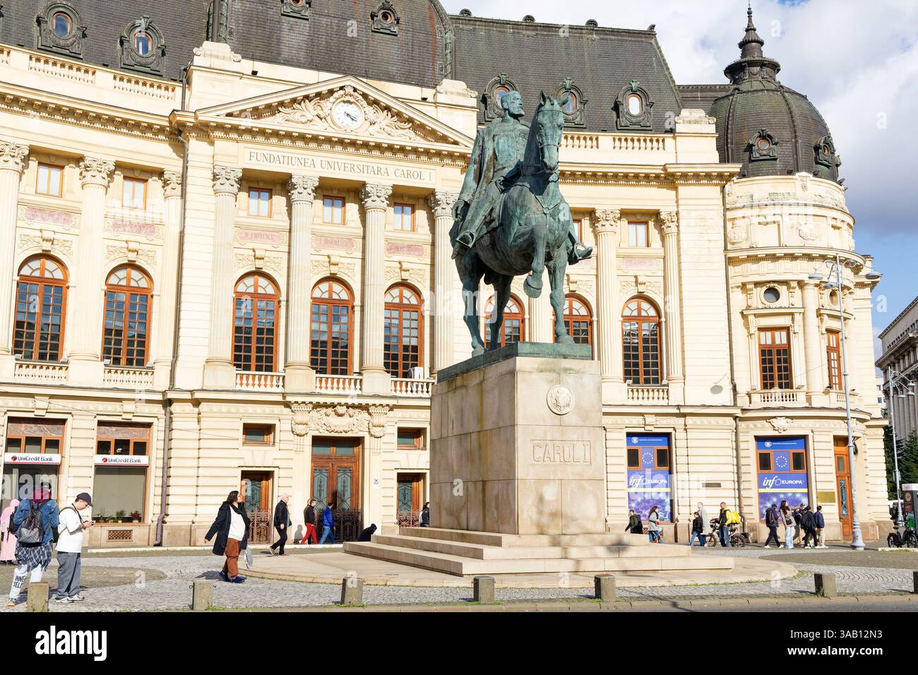 The majestic building of the Fundatia Universitara Carol I on Calea ...