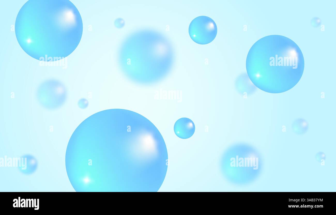Vector abstract background with water bubbles. Trendy vector background in realistic style. Stock Vector