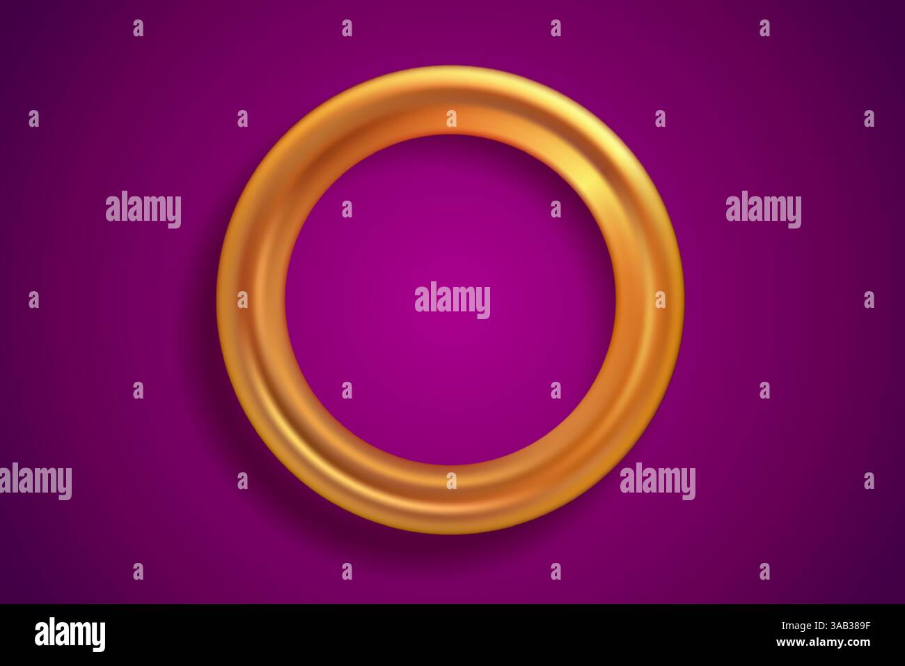 Vector abstract background with golden ring. Vector background for wedding with metallic ring. Stock Vector