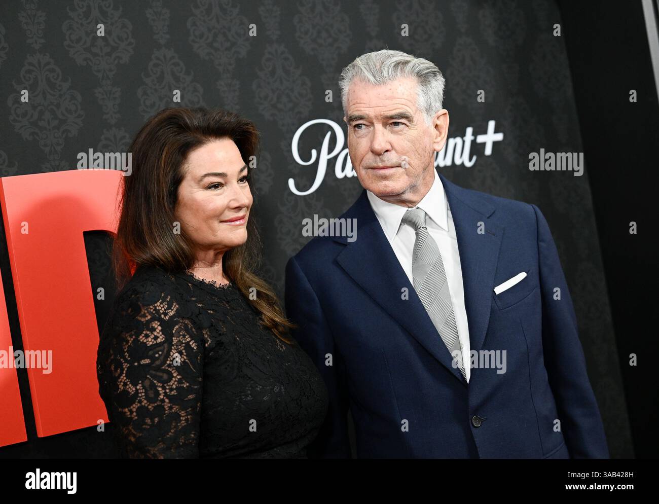 Pierce Brosnan, right, and wife Keely Shaye Smith attend the Paramount+(02)