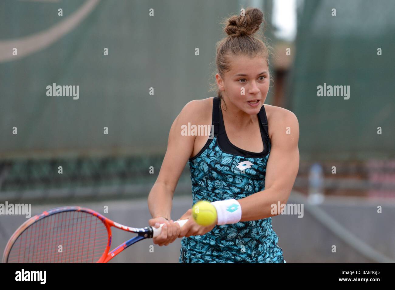May 16, 2018 - Trnava, Slovakia - MAJA CHWALINSKA of Poland in her first round match in the Empire Slovak Open tennis tournament in Trnava Slovakia (Credit Image: © Christopher Levy via ZUMA Wire) Stock Photo