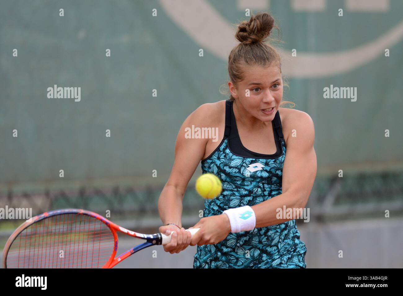 May 16, 2018 - Trnava, Slovakia - MAJA CHWALINSKA of Poland in her first round match in the Empire Slovak Open tennis tournament in Trnava Slovakia (Credit Image: © Christopher Levy via ZUMA Wire) Stock Photo