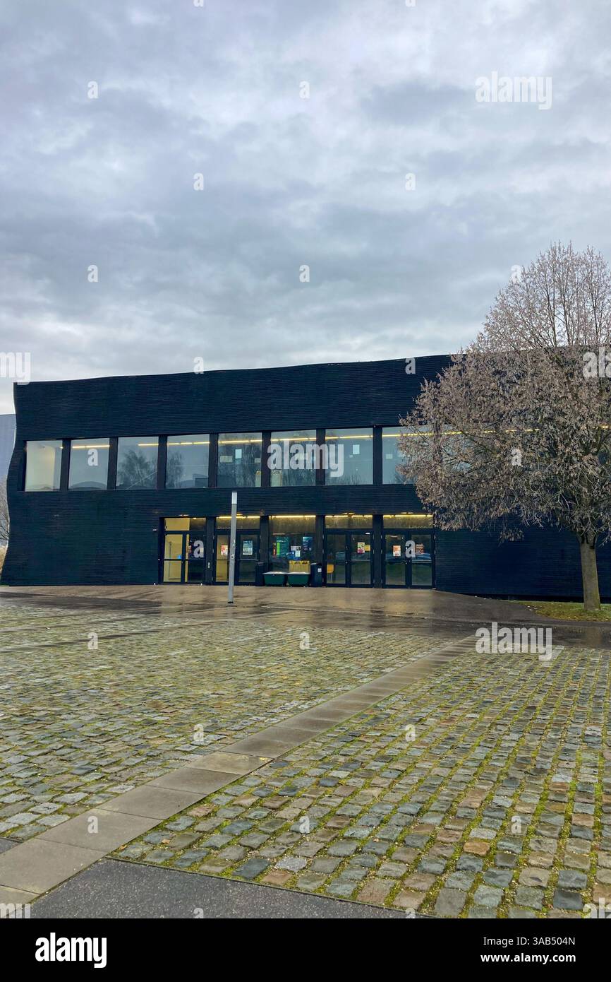 MUNICH, GERMANY - DECEMBER 2, 2024: Frosty morning in campus of Munich Garching Technical University - Smartphone Captured Stock Image