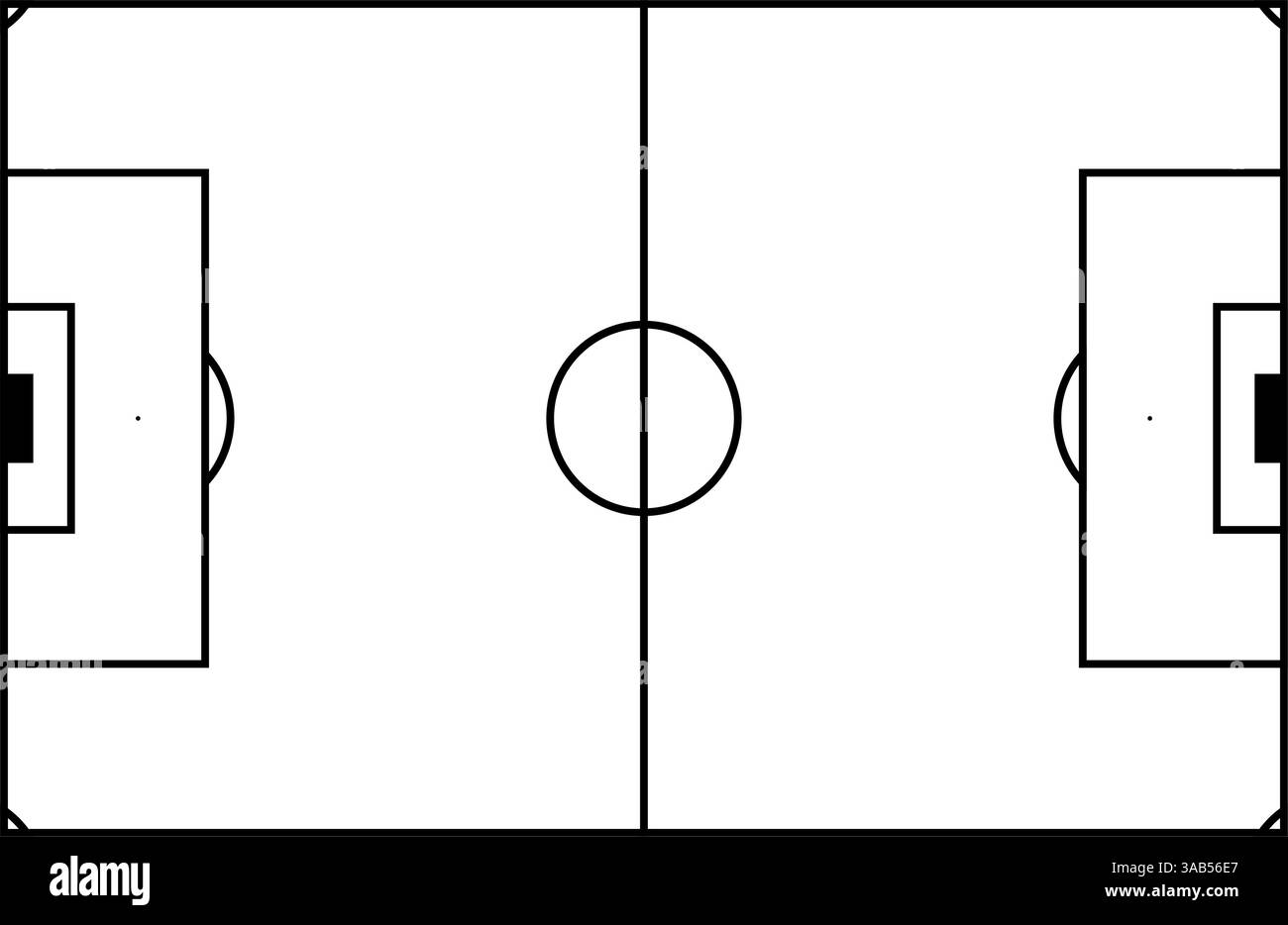 Bird's-eye soccer stadium with clean white lines. Court texture and playground pattern view. Flat vector illustration isolated on white background. Stock Vector