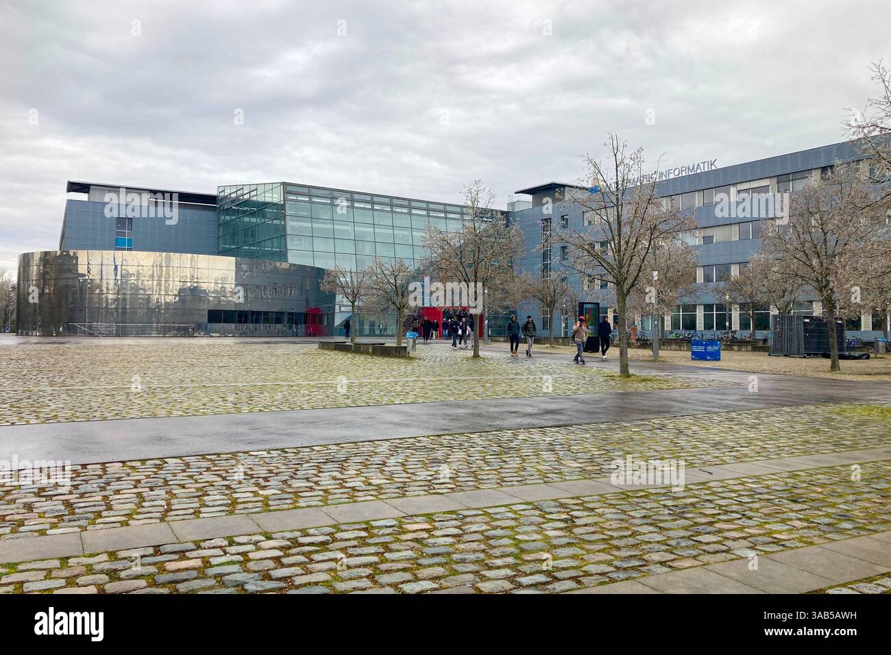 MUNICH, GERMANY - DECEMBER 2, 2024: Frosty morning in campus of Munich Garching Technical University - Smartphone Captured Stock Image