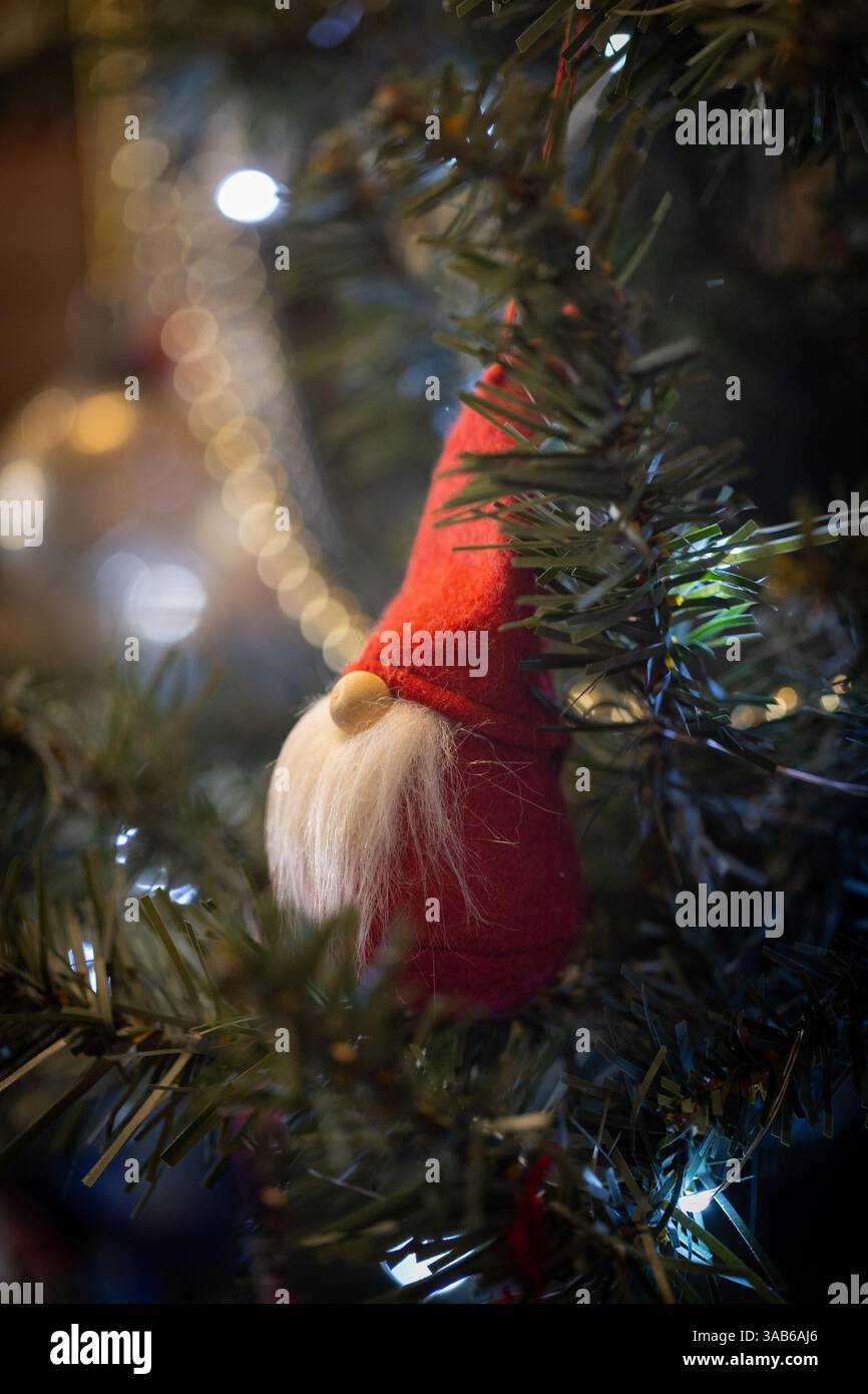 Christmas decorations, hanging on a tree Stock Photo