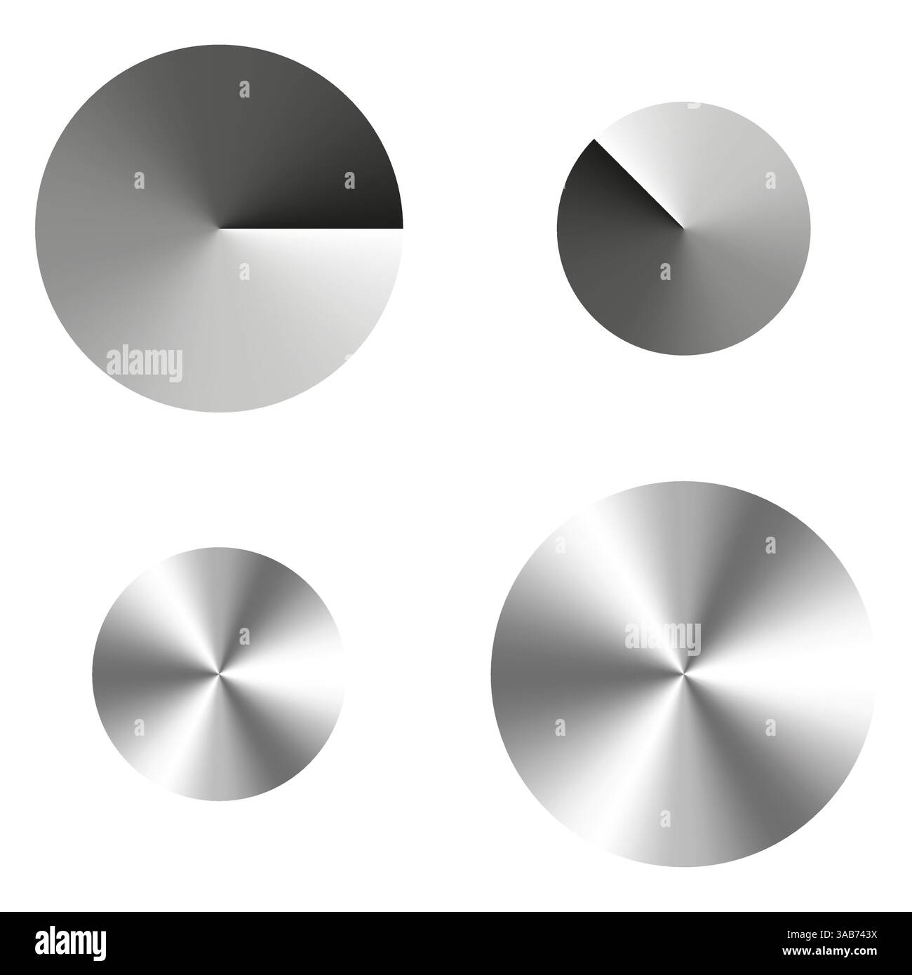 Metallic circle element. Chrome round symbol. Radial shine texture ...