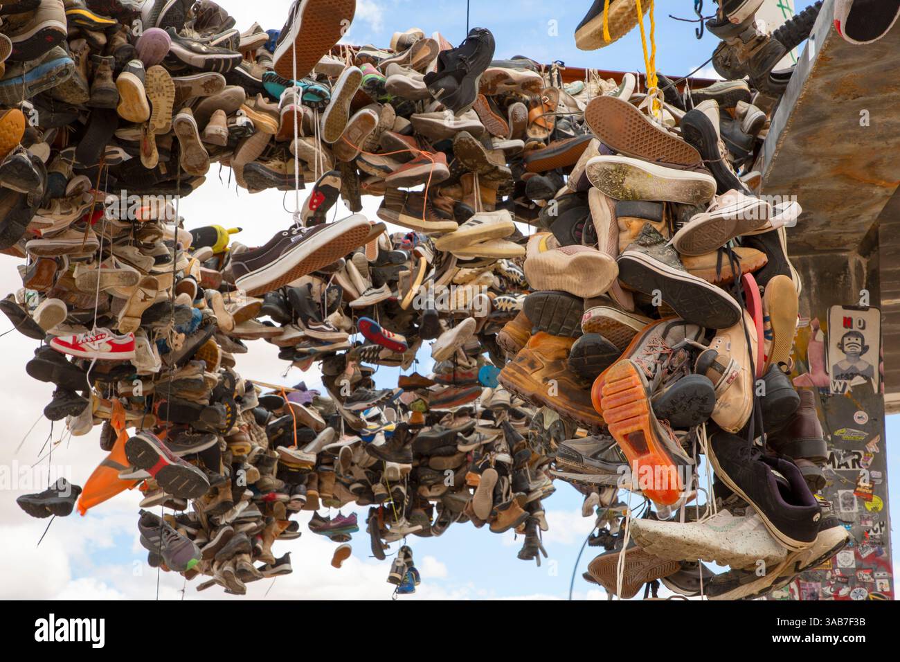 Shoes on abandoned gas station, Rice, San Bernardino County, California ...