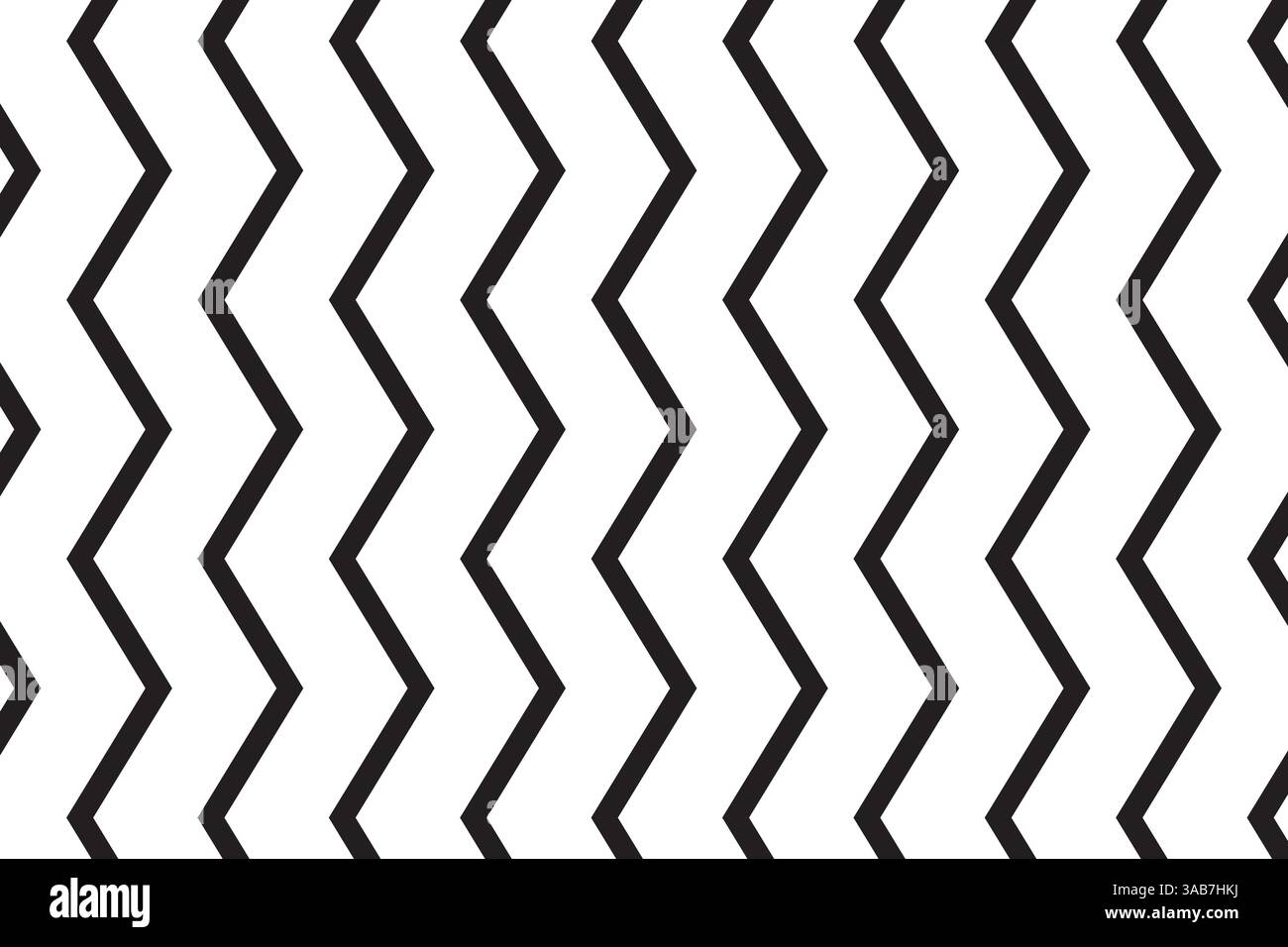 Zigzag pattern design. Bold chevron stripes. Monochrome wavy lines. Vector abstract shape. Stock Vector