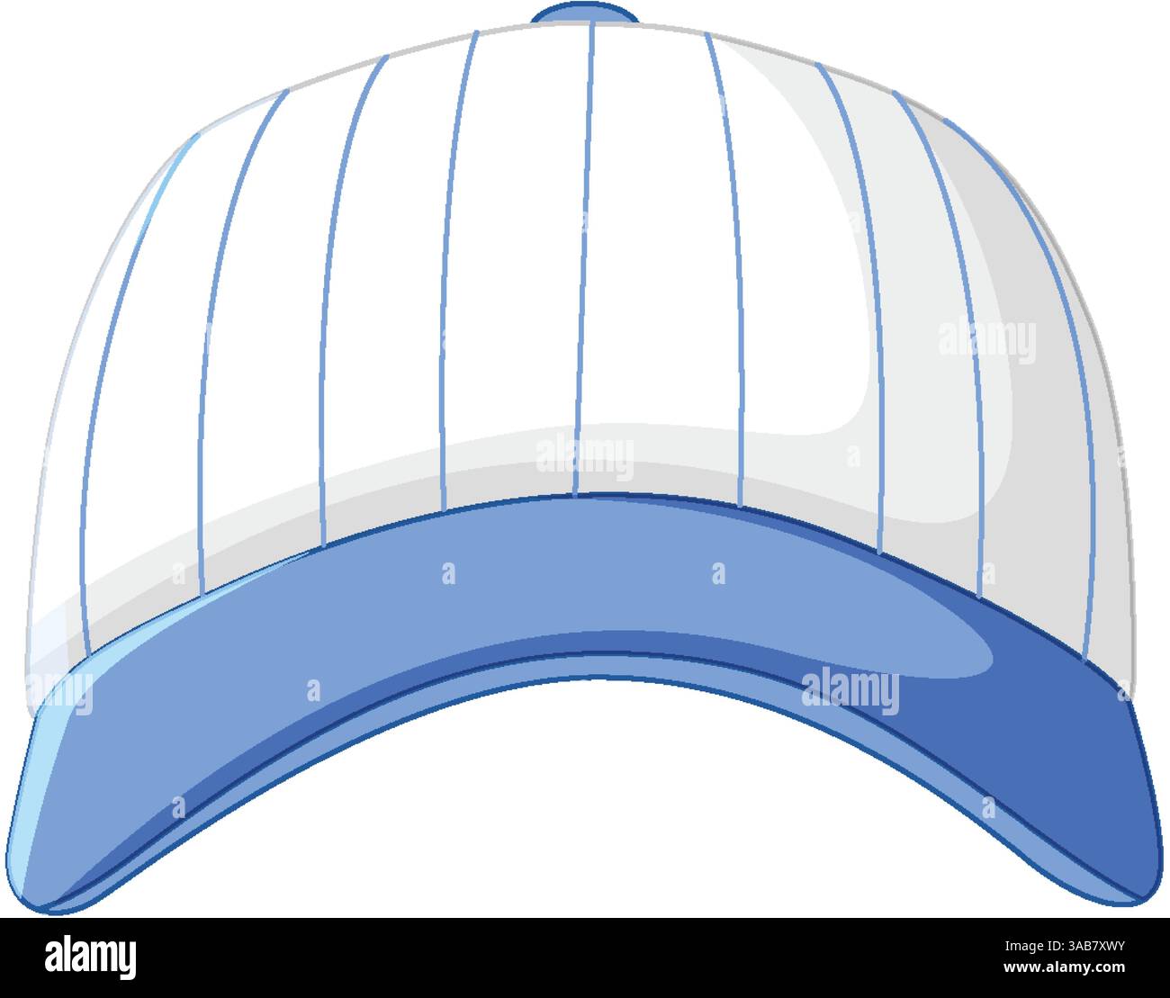 Vector illustration of a blue and white baseball cap with pinstripes ...